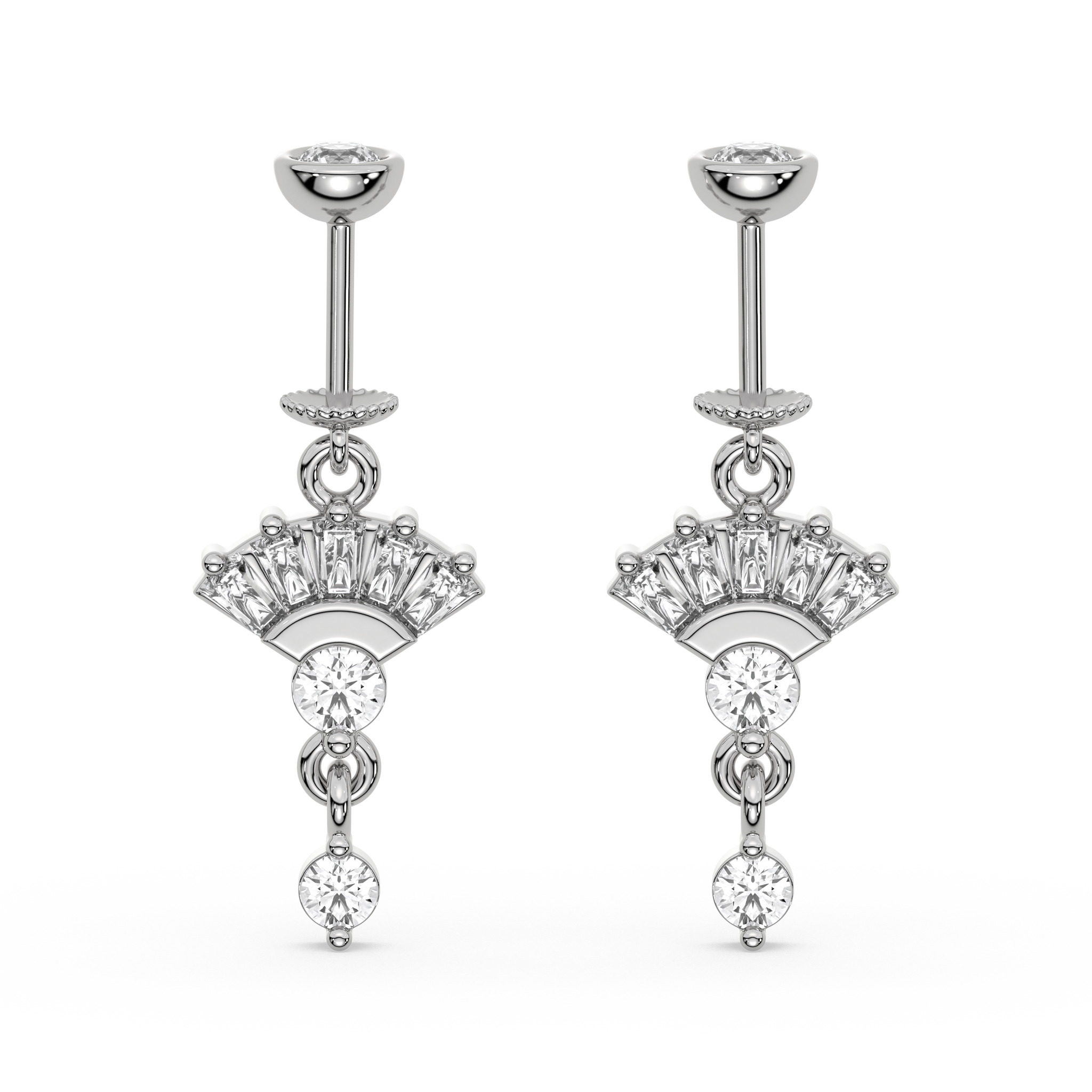 Zirconia Umbrella Helix Hanging Earrings