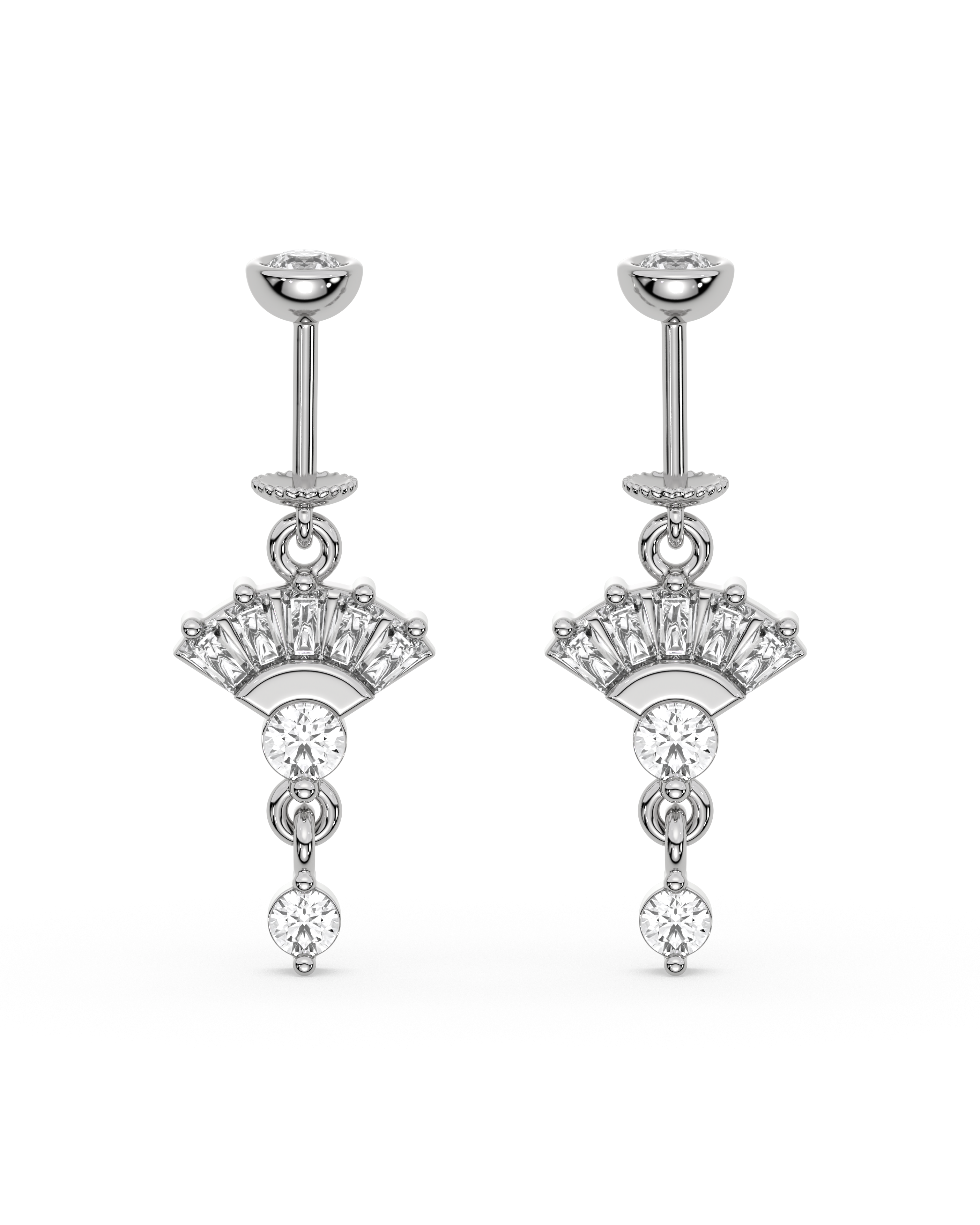 Zirconia Umbrella Helix Hanging Earrings