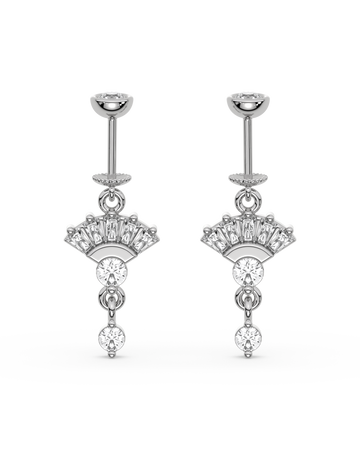 Zirconia Umbrella Helix Hanging Earrings