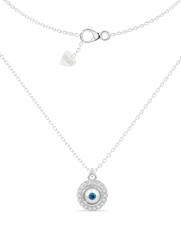 Zircon Pave' Evil Eye Necklace