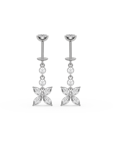 Dangling Flower Helix Hanging Earrings