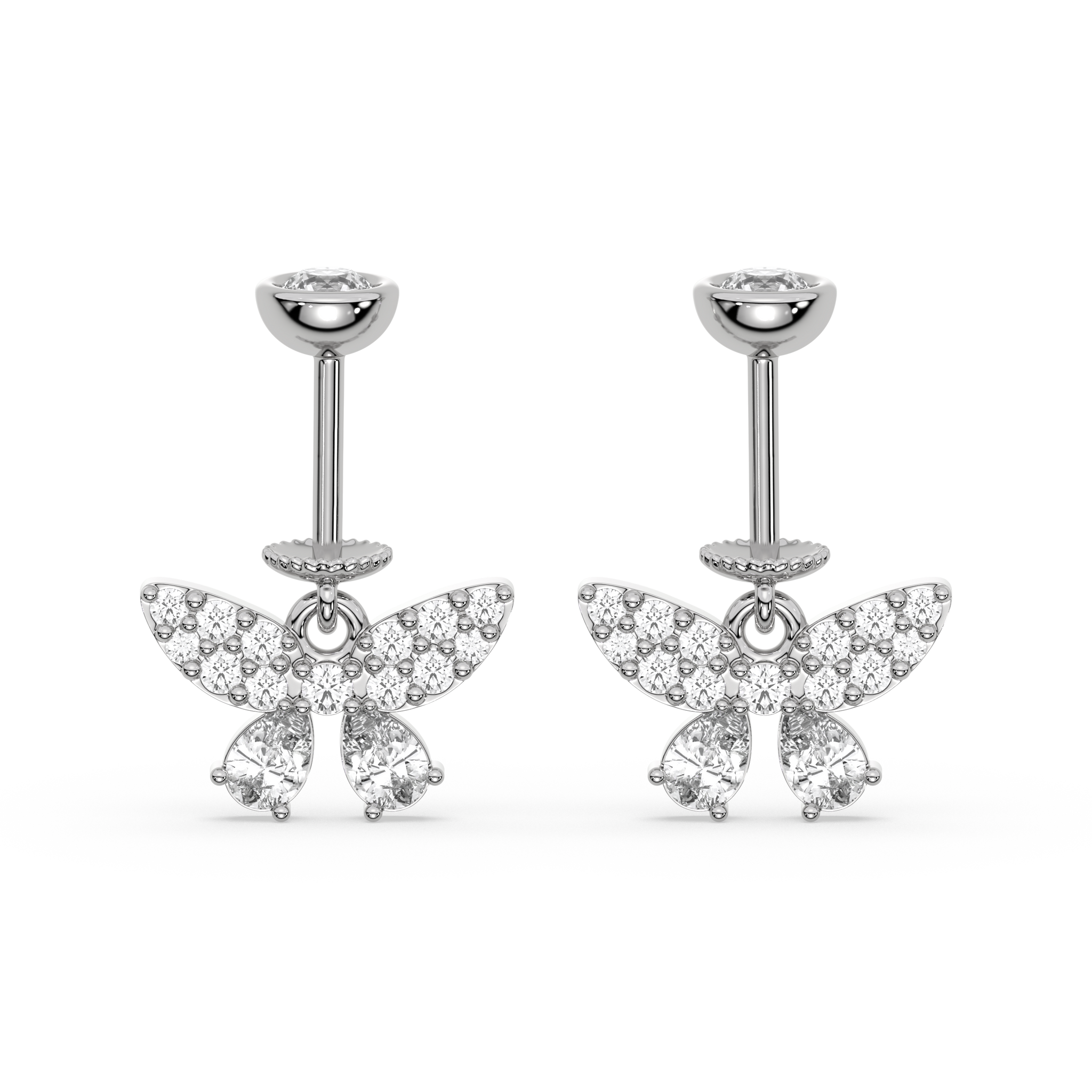 Radiant Butterfly Helix Hanging Earrings