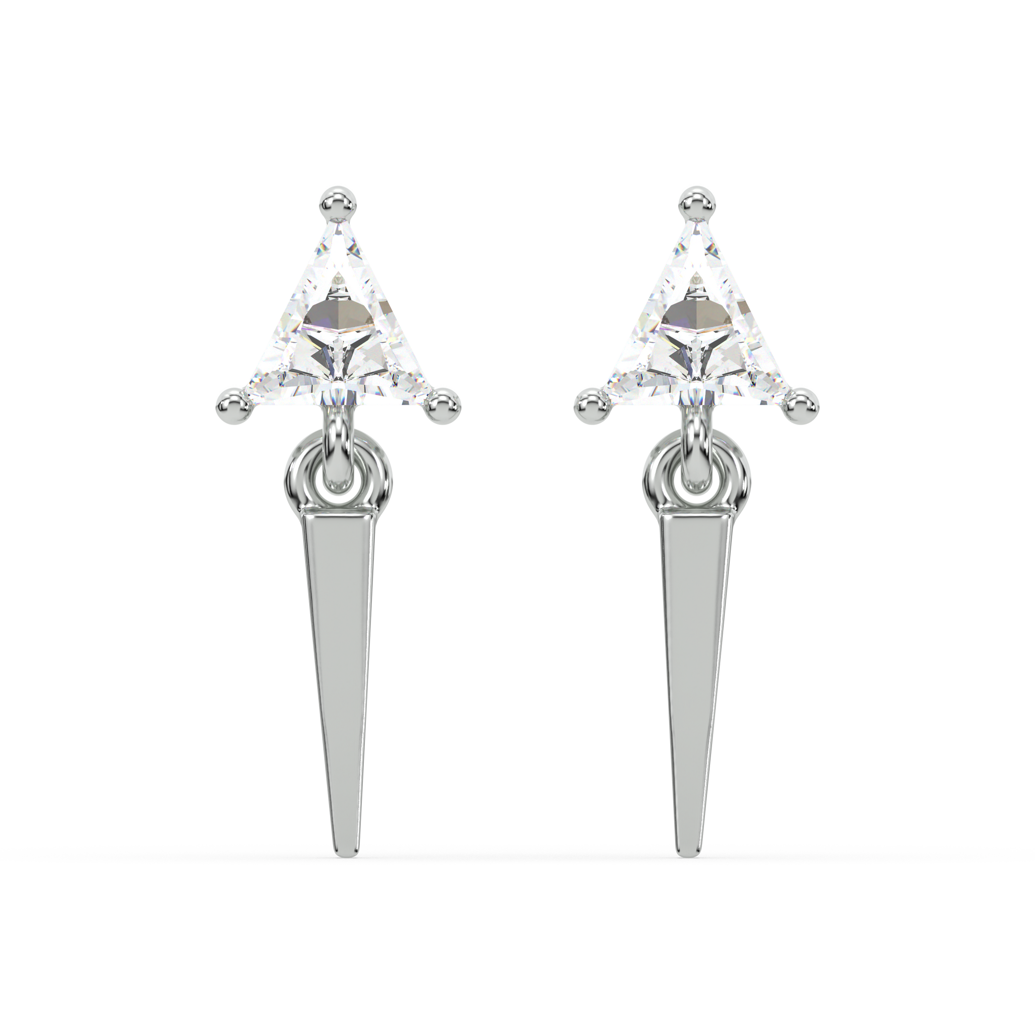 Mini Pave' Geometric Stud Earrings