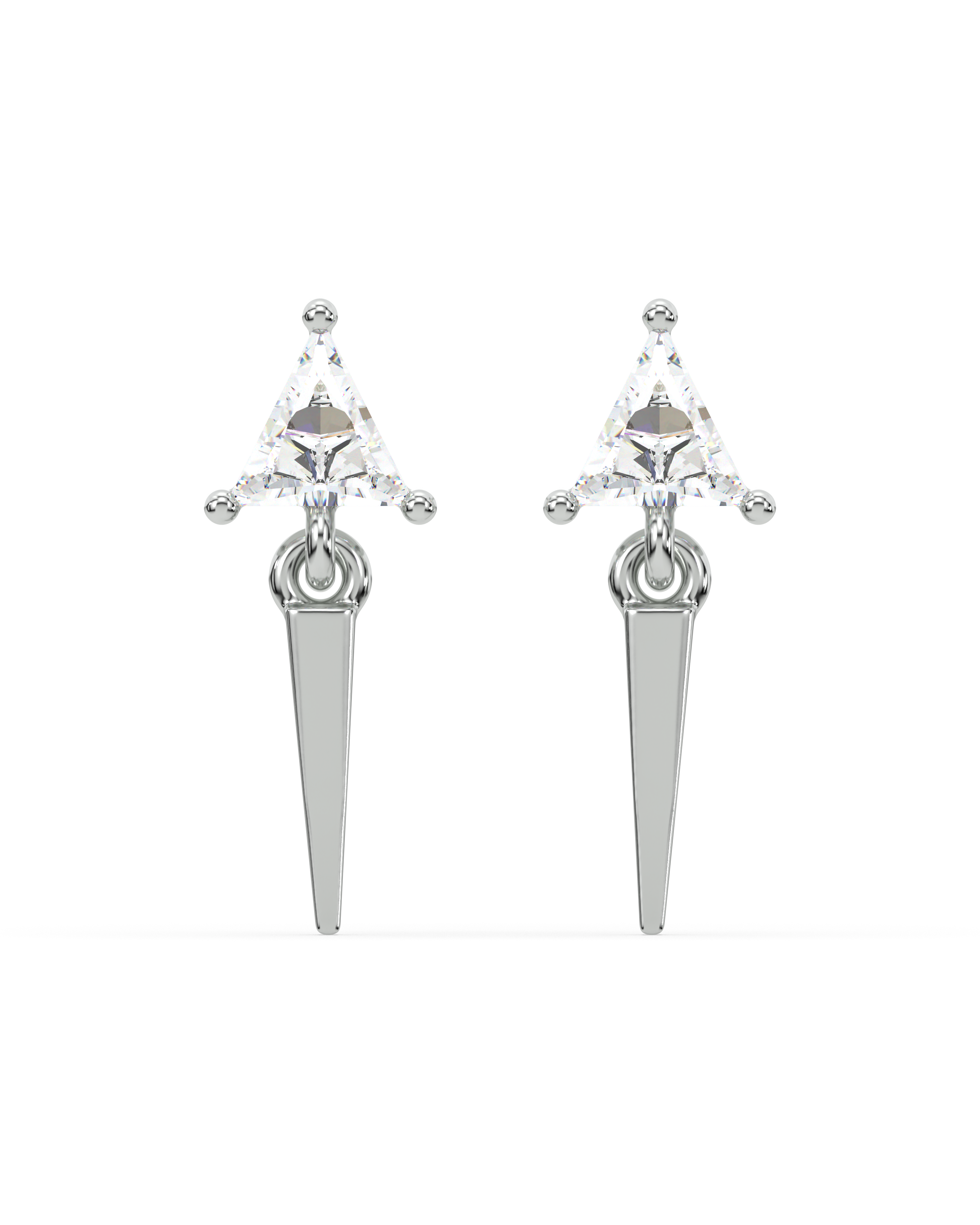 Mini Pave' Geometric Stud Earrings