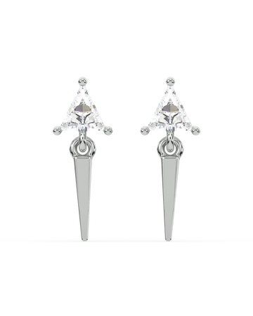 Mini Pave' Geometric Stud Earrings