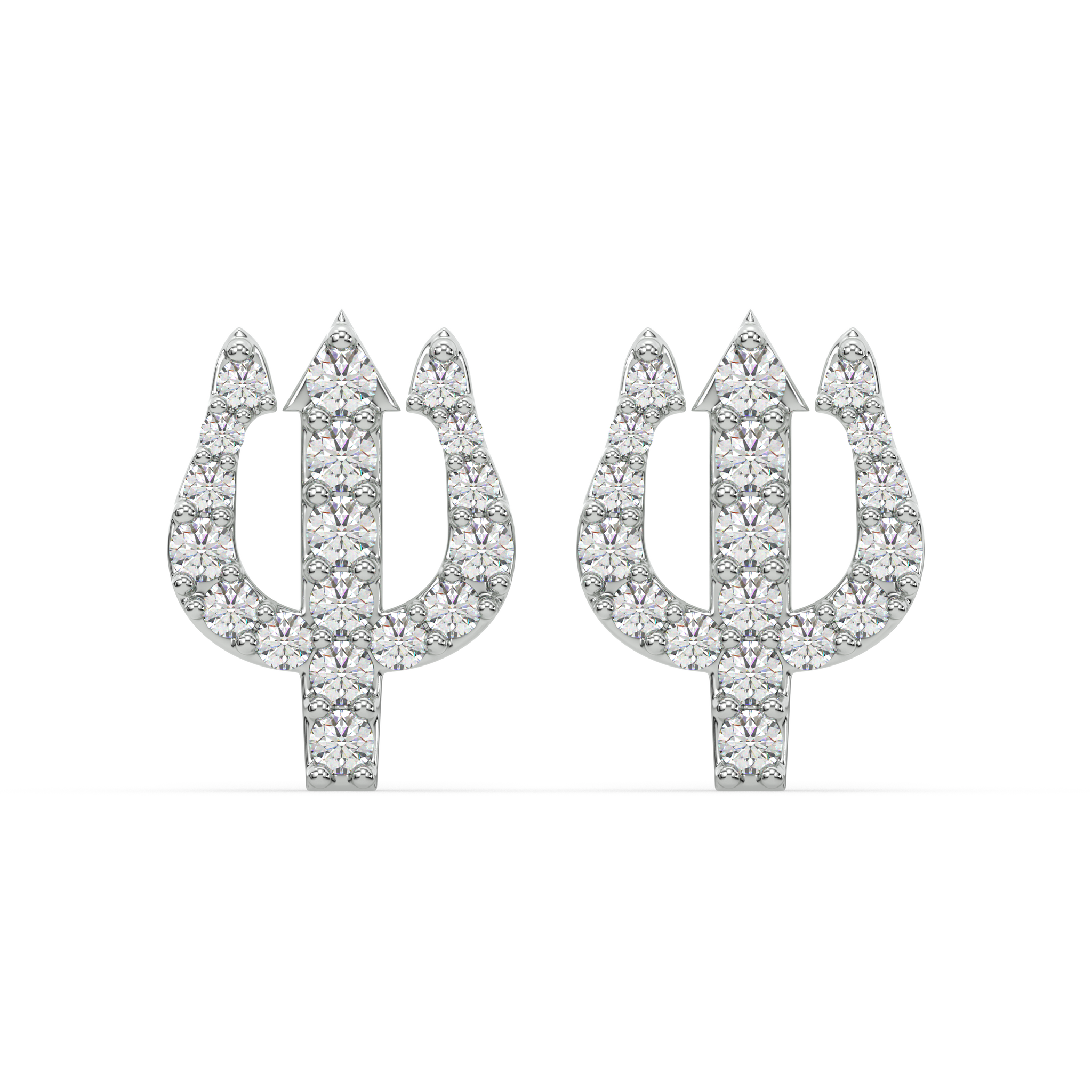 Trishul Pave Stud Earrings