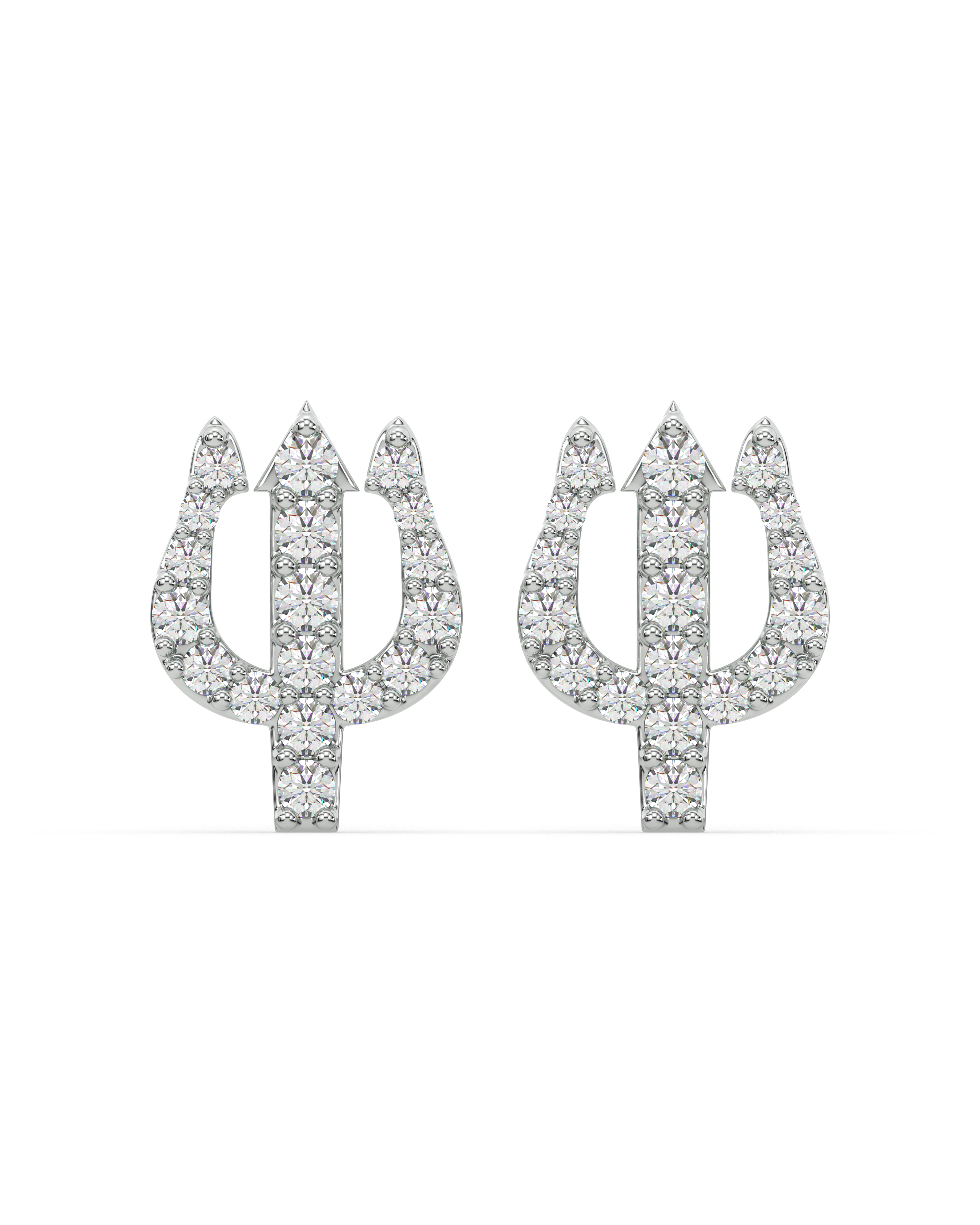 Trishul Pave Stud Earrings