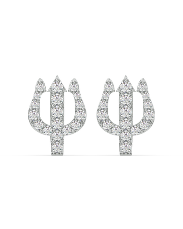 Trishul Pave Stud Earrings