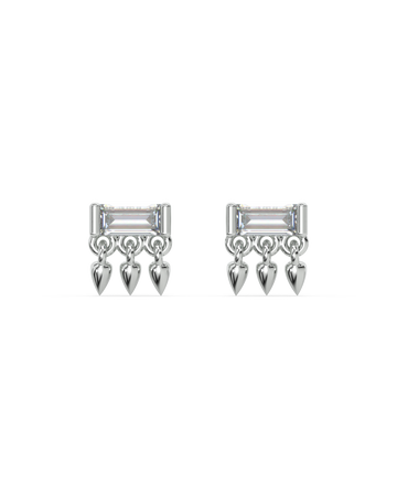 Floating Drops Baguette Stud Earrings