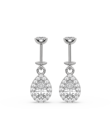 Solitaire Drop Helix Hanging Earrings