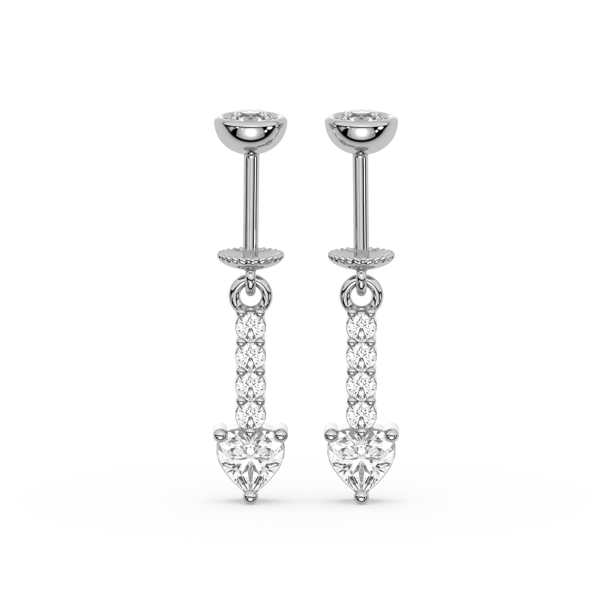 Zirconia Bar Helix Hanging Earrings
