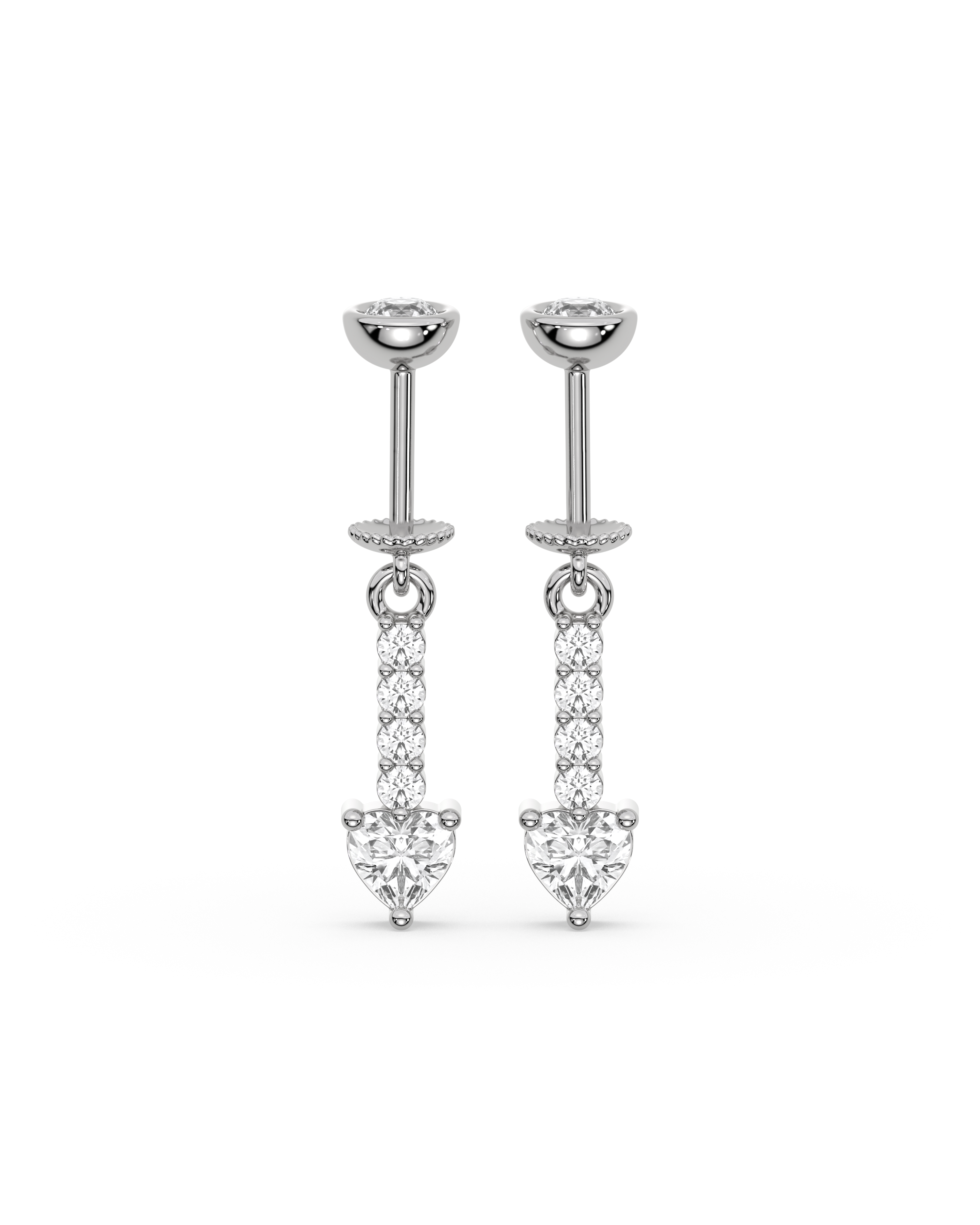 Zirconia Bar Helix Hanging Earrings