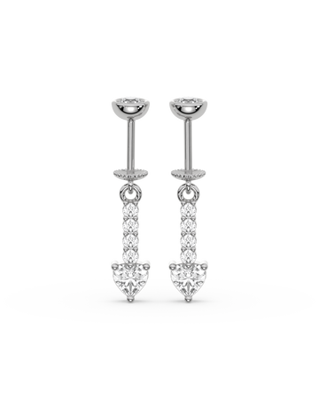 Zirconia Bar Helix Hanging Earrings
