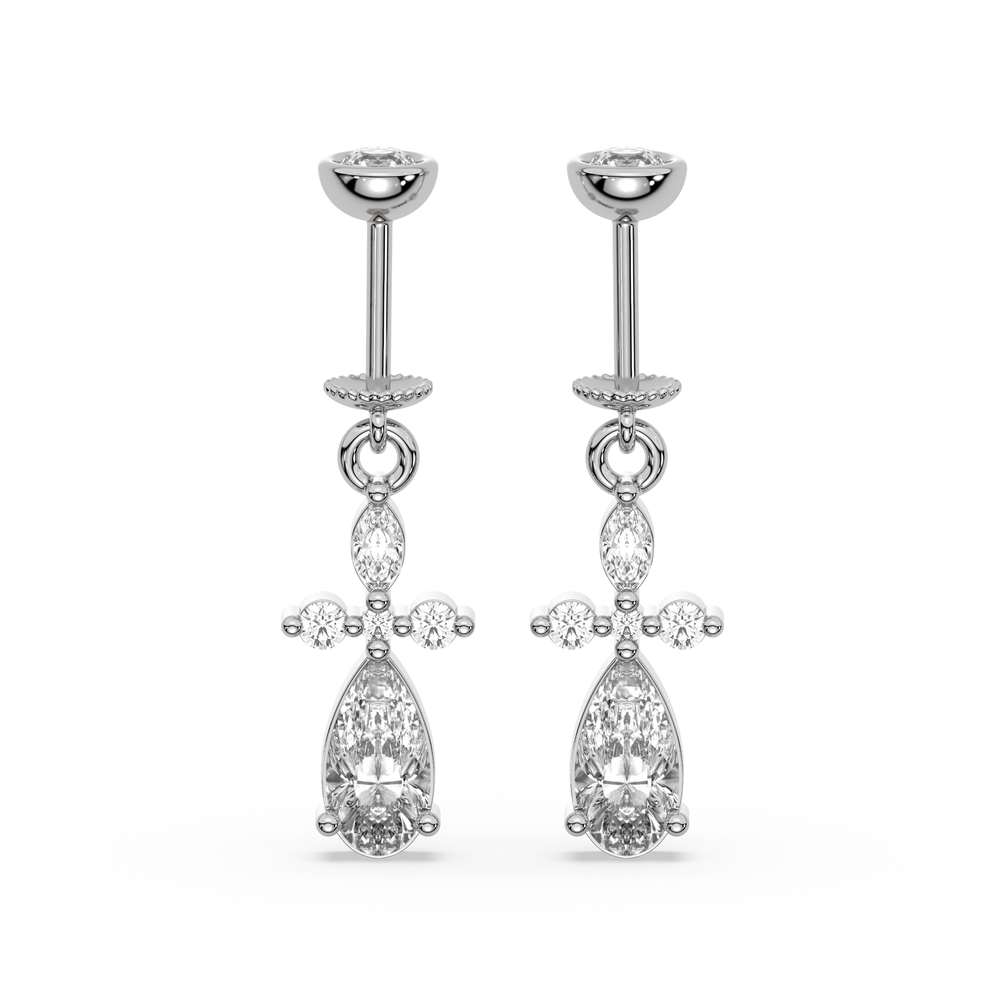 Asymmetric Helix Hanging Earrings