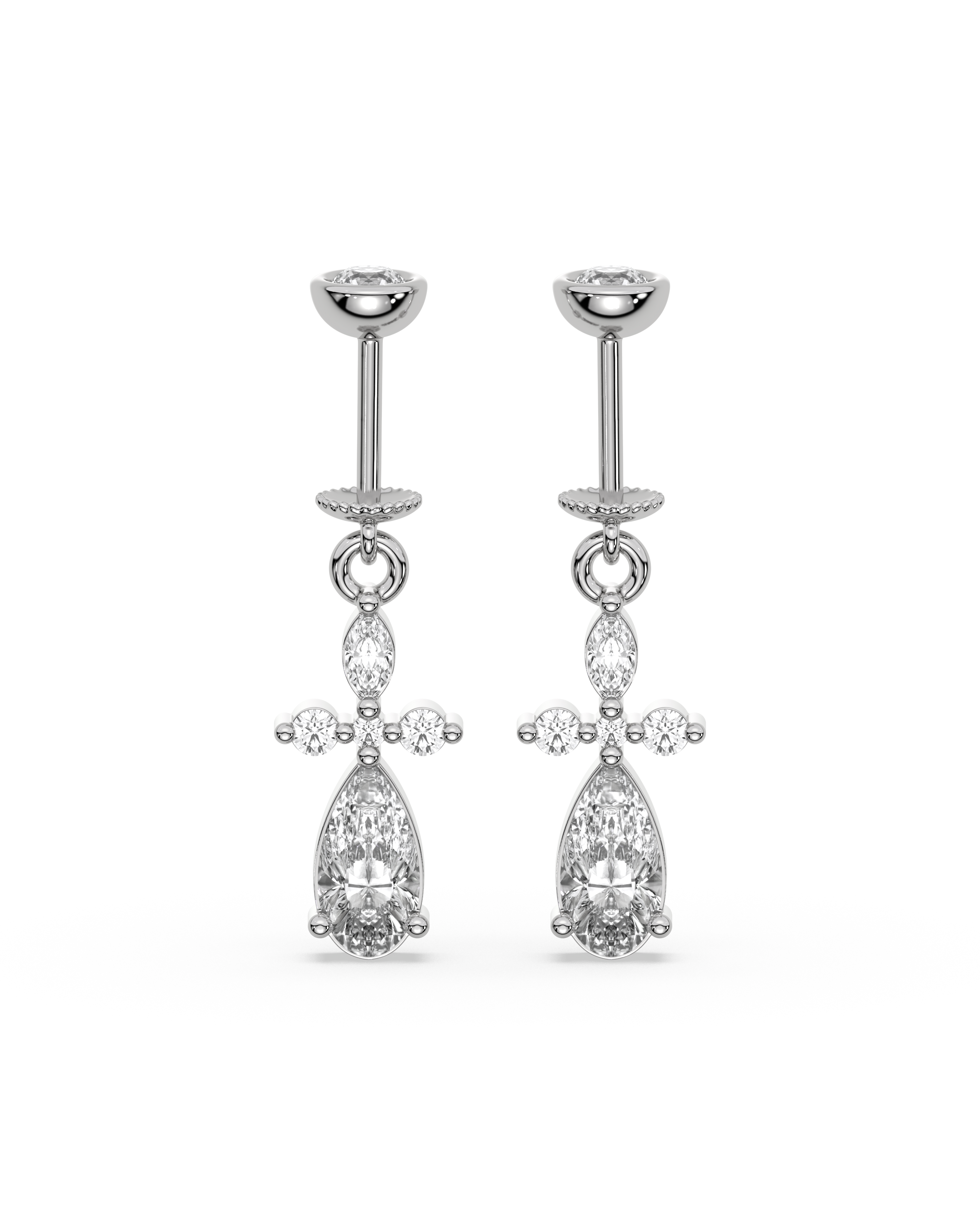 Asymmetric Helix Hanging Earrings