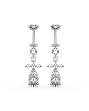 Asymmetric Helix Hanging Earrings