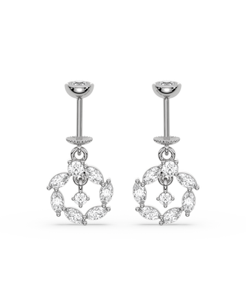 Circle With Drop Helix Hanging Earrings