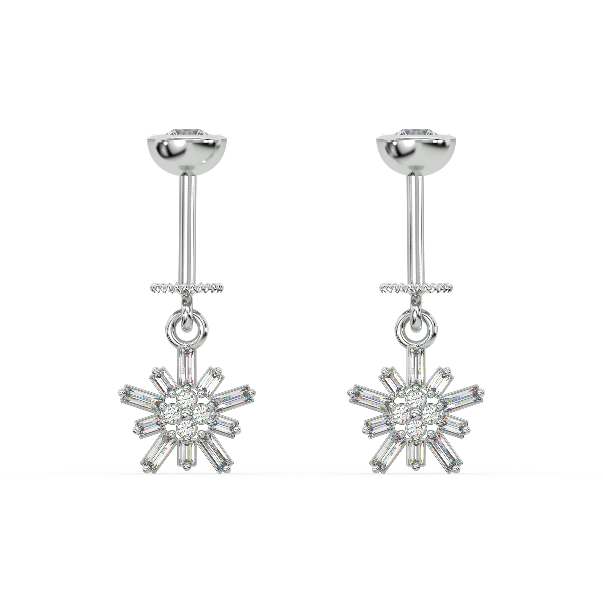 Flaky Crystal Helix Hanging Earrings