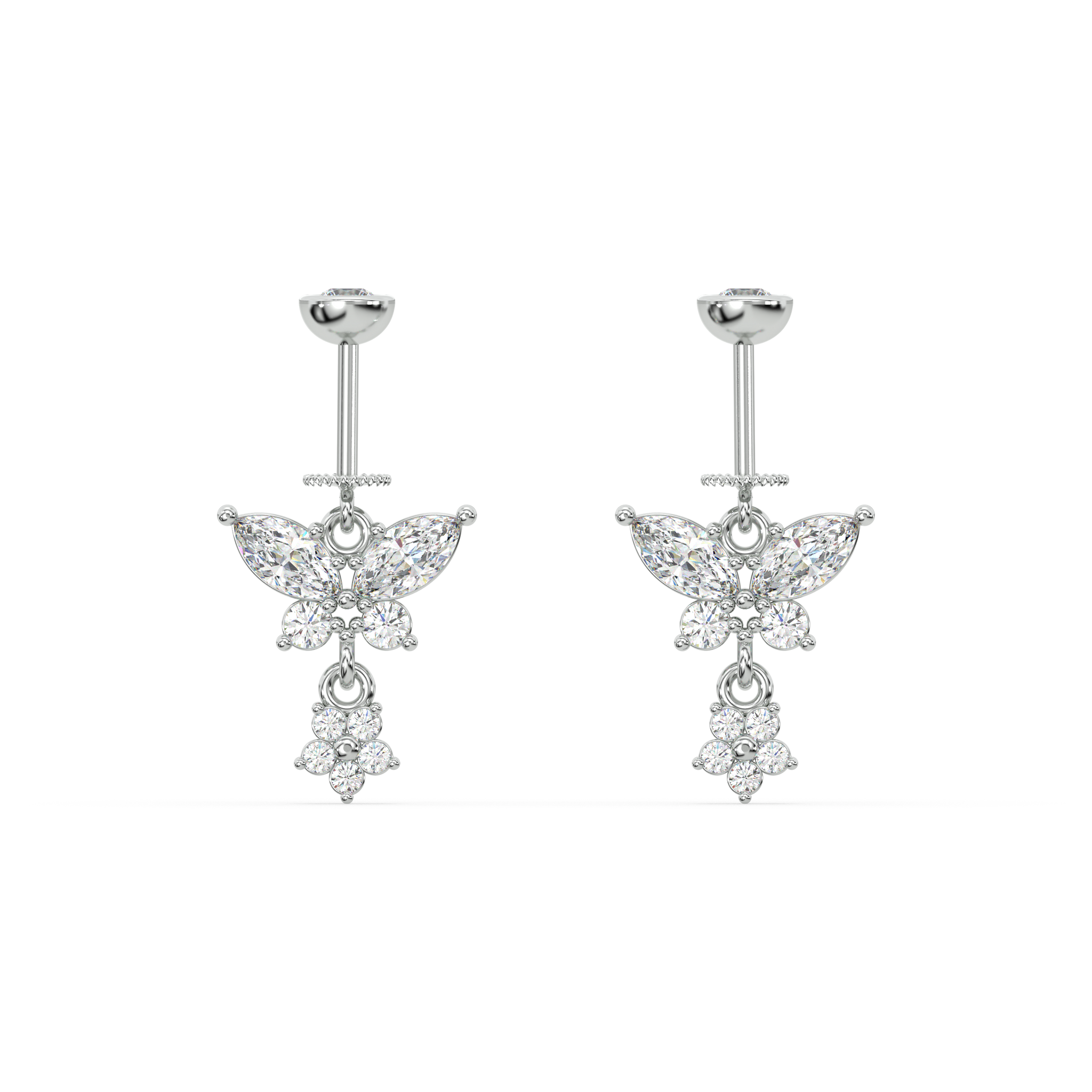 Butterfly Drop Helix Hanging Earrings