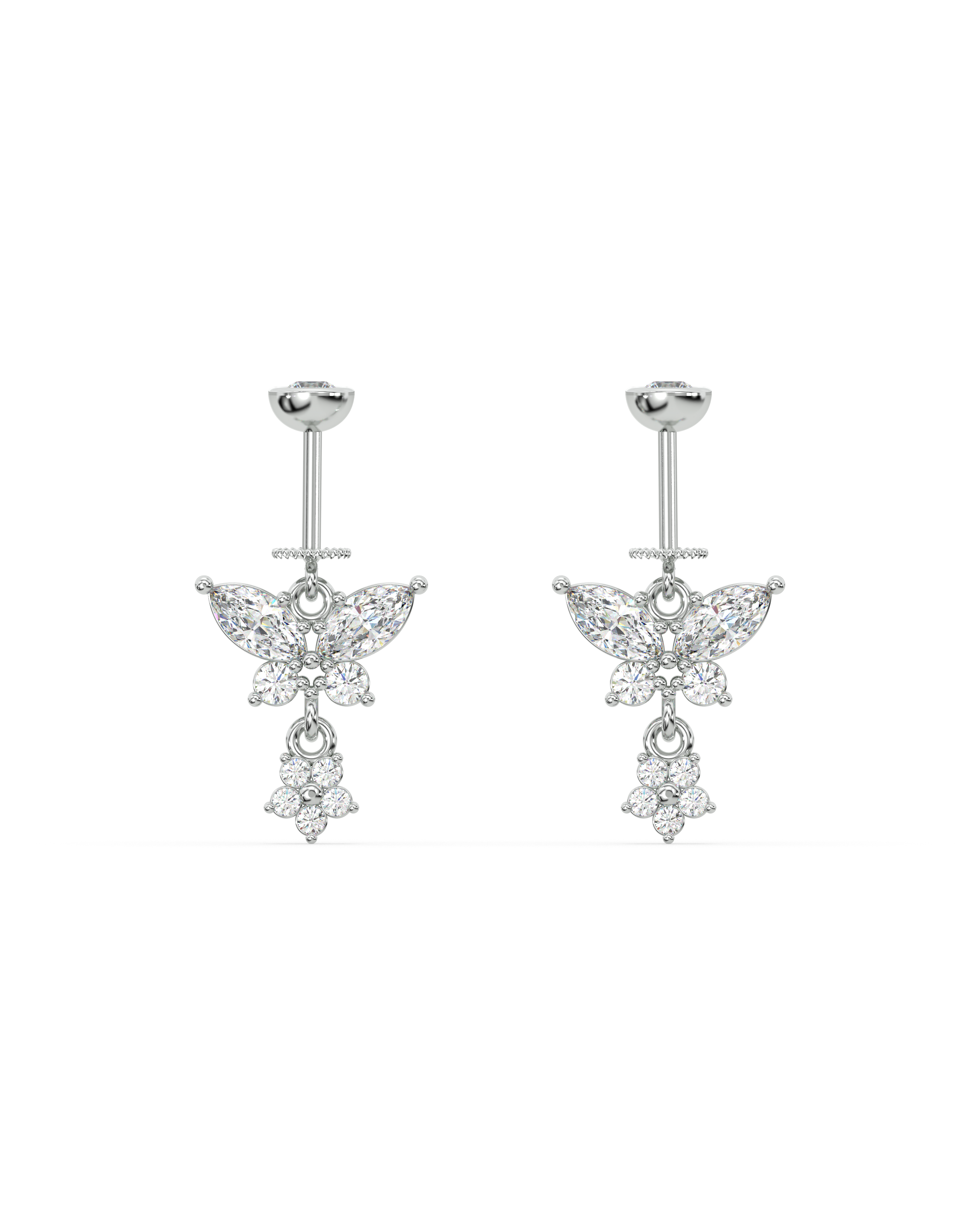 Butterfly Drop Helix Hanging Earrings