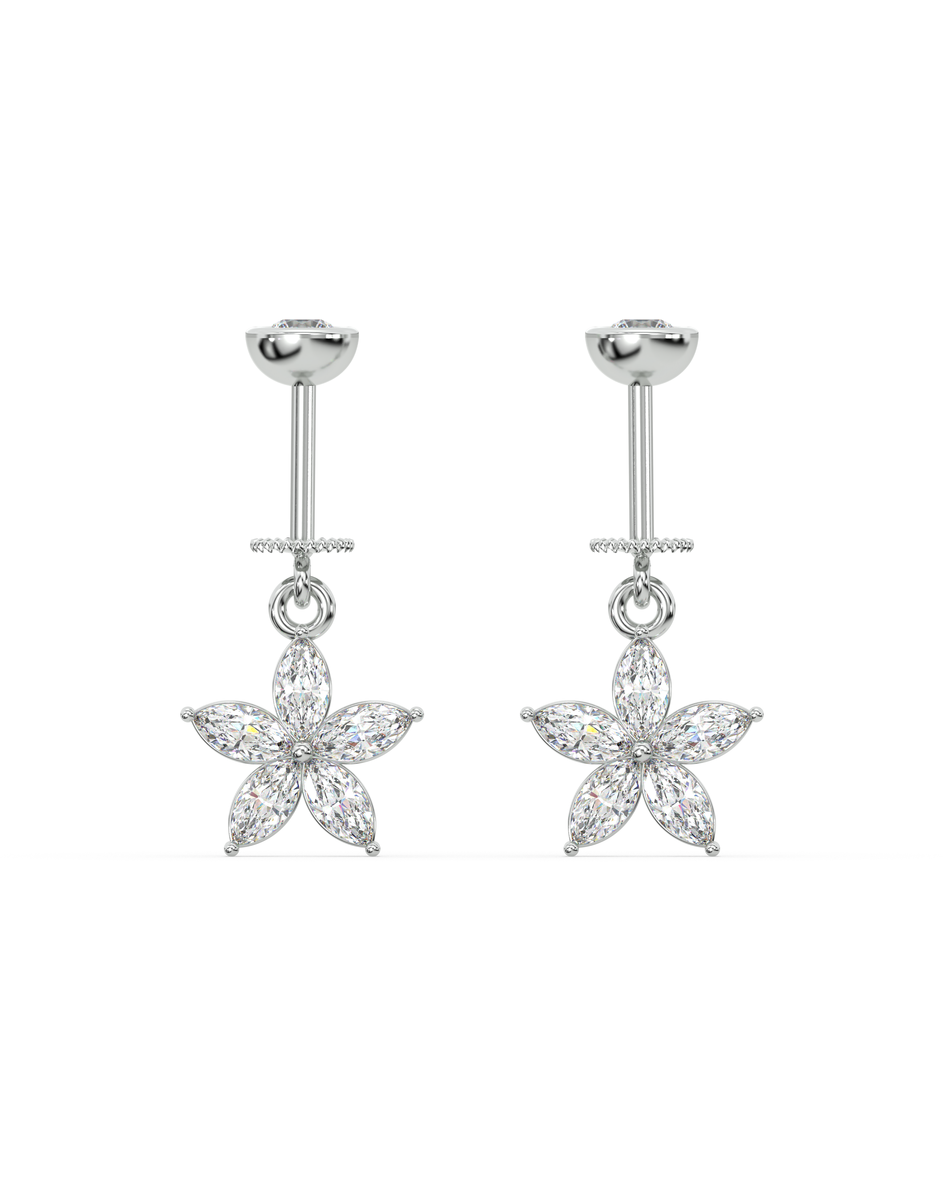 Marquise Starfish Helix Hanging Earrings