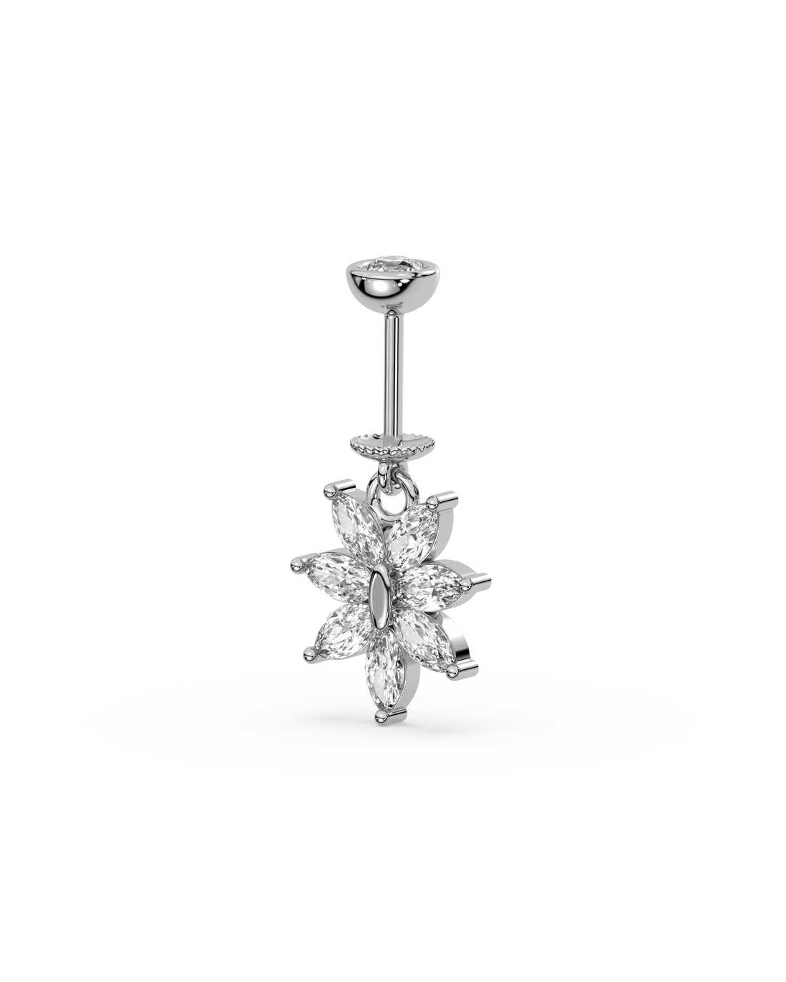 Seven Marquise Flower Helix Hanging Earrings