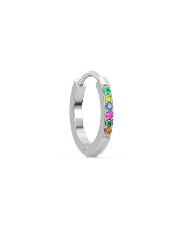 Multi Color Stone Hoops Earrings