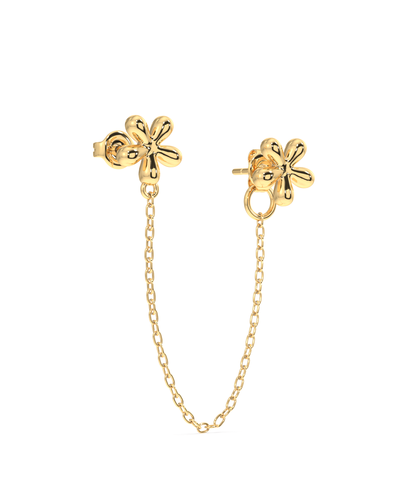 Dainty Flower Connector 3 In 1 Chain Earrings