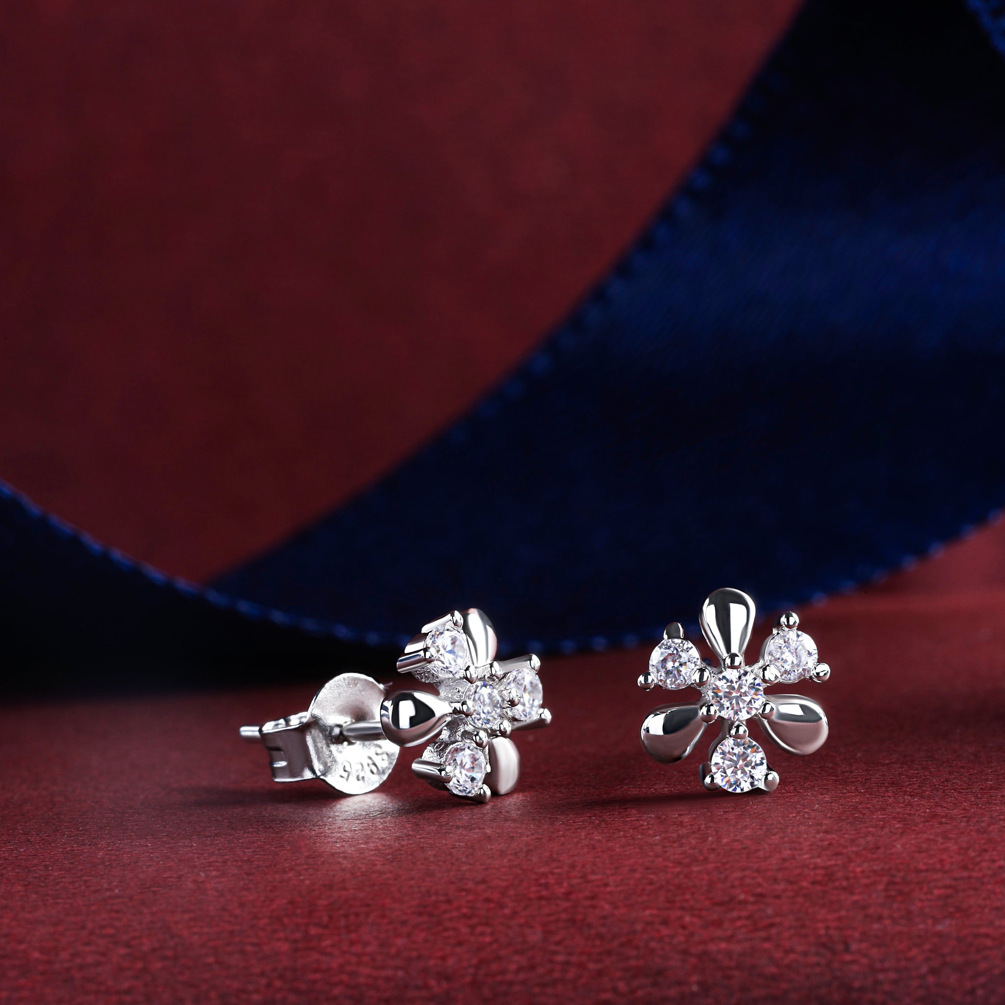 Icy Blush - Everyday Floral Stud Earrings