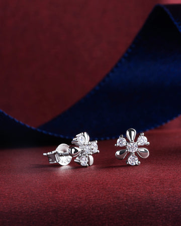 Icy Blush - Everyday Floral Stud Earrings