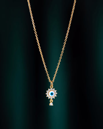 Dangling Enamel Eye Charm Necklace