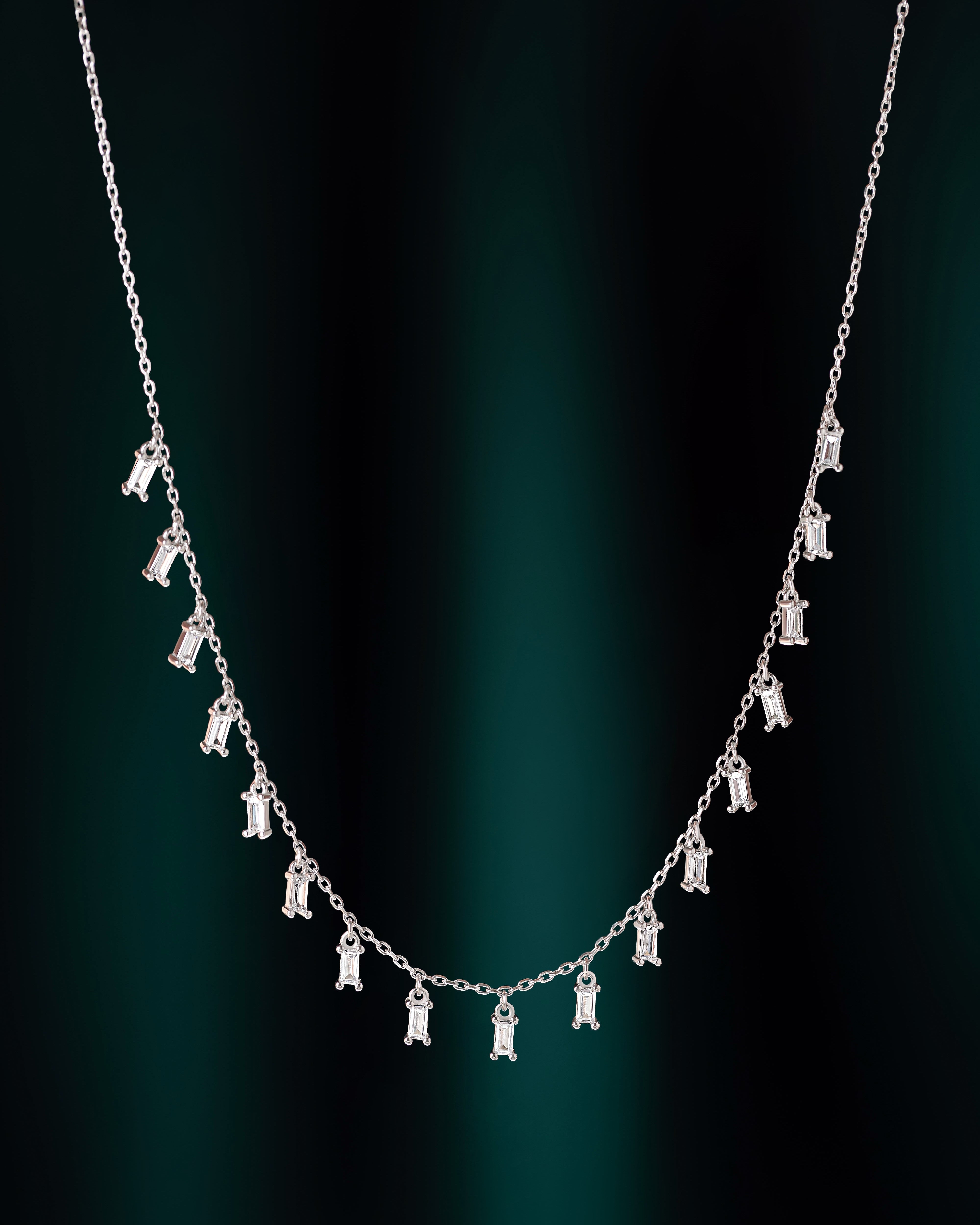 Radiant Baguette Multi Charm Necklace