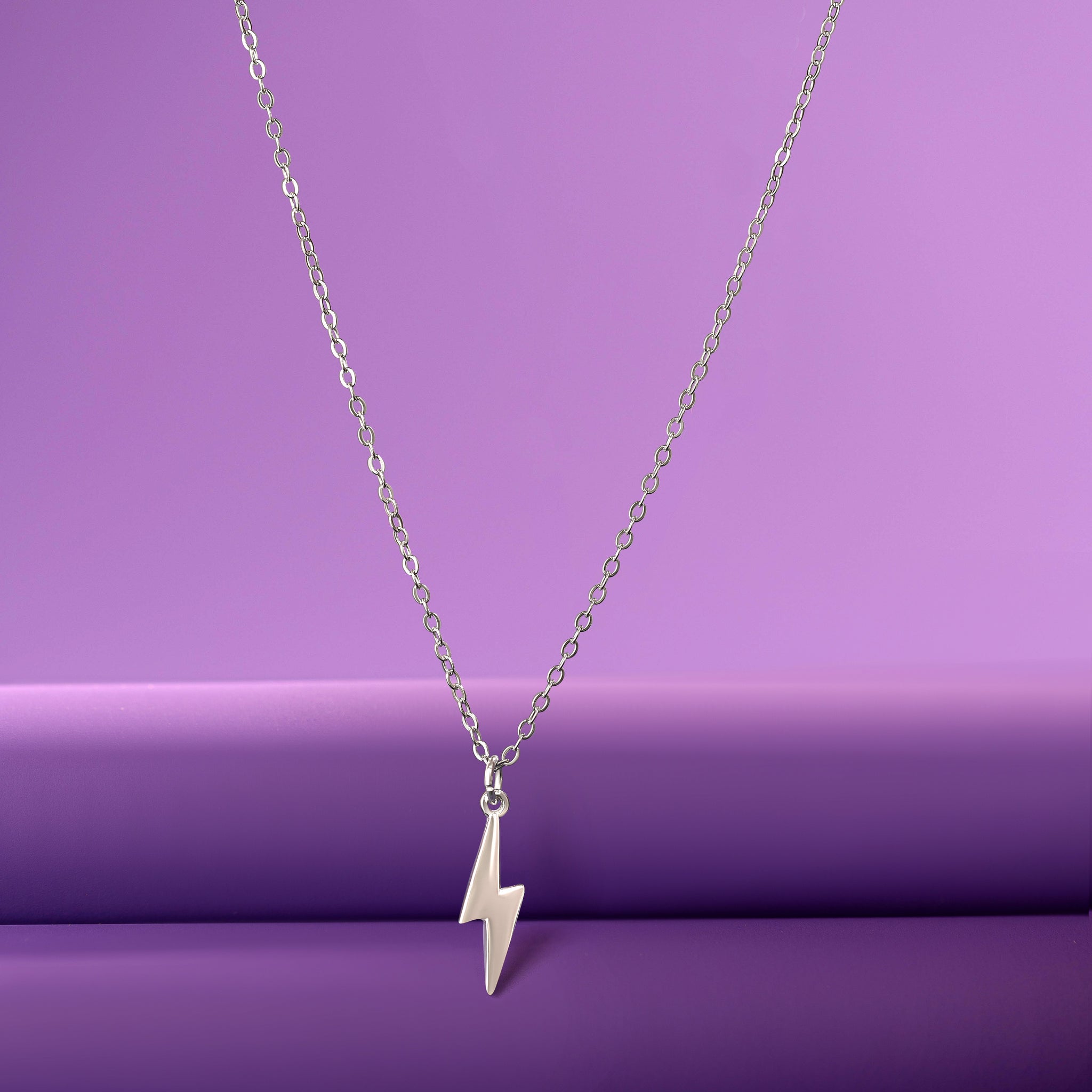 Minimal Dainty Thunder Charm Necklace