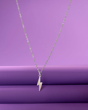 Minimal Dainty Thunder Charm Necklace