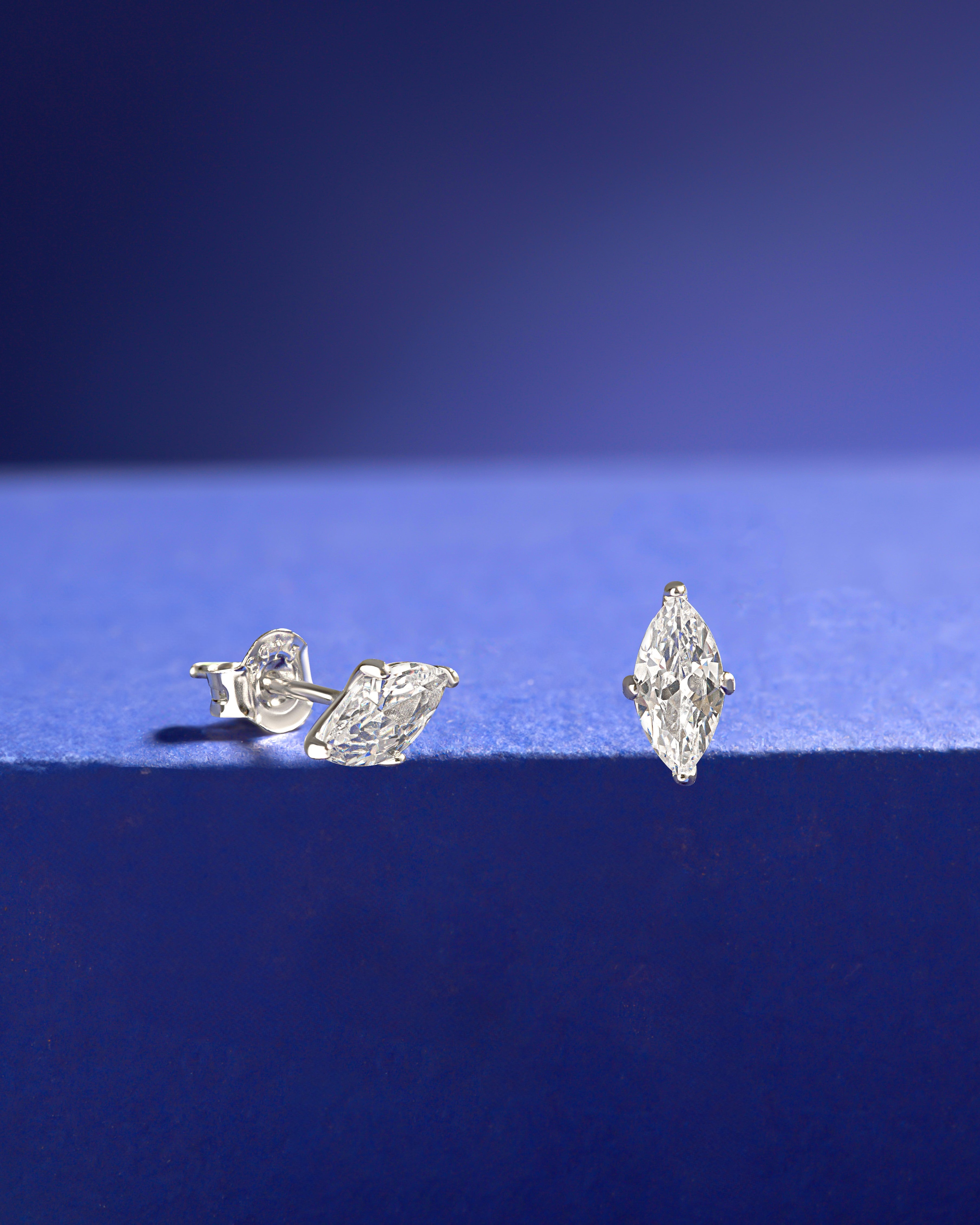 Single Marquise Stud Earrings