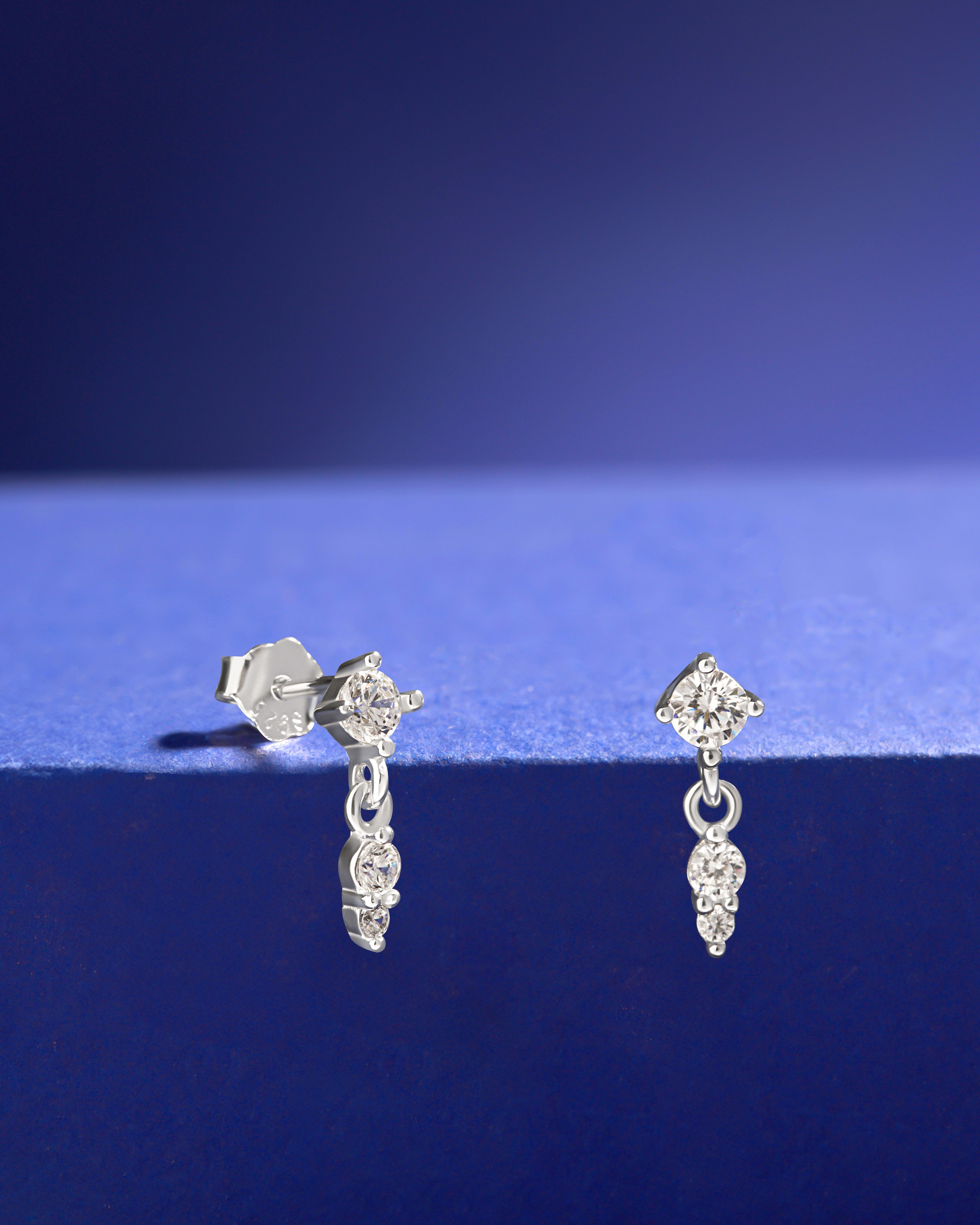 Droplet Bar Stud Earrings