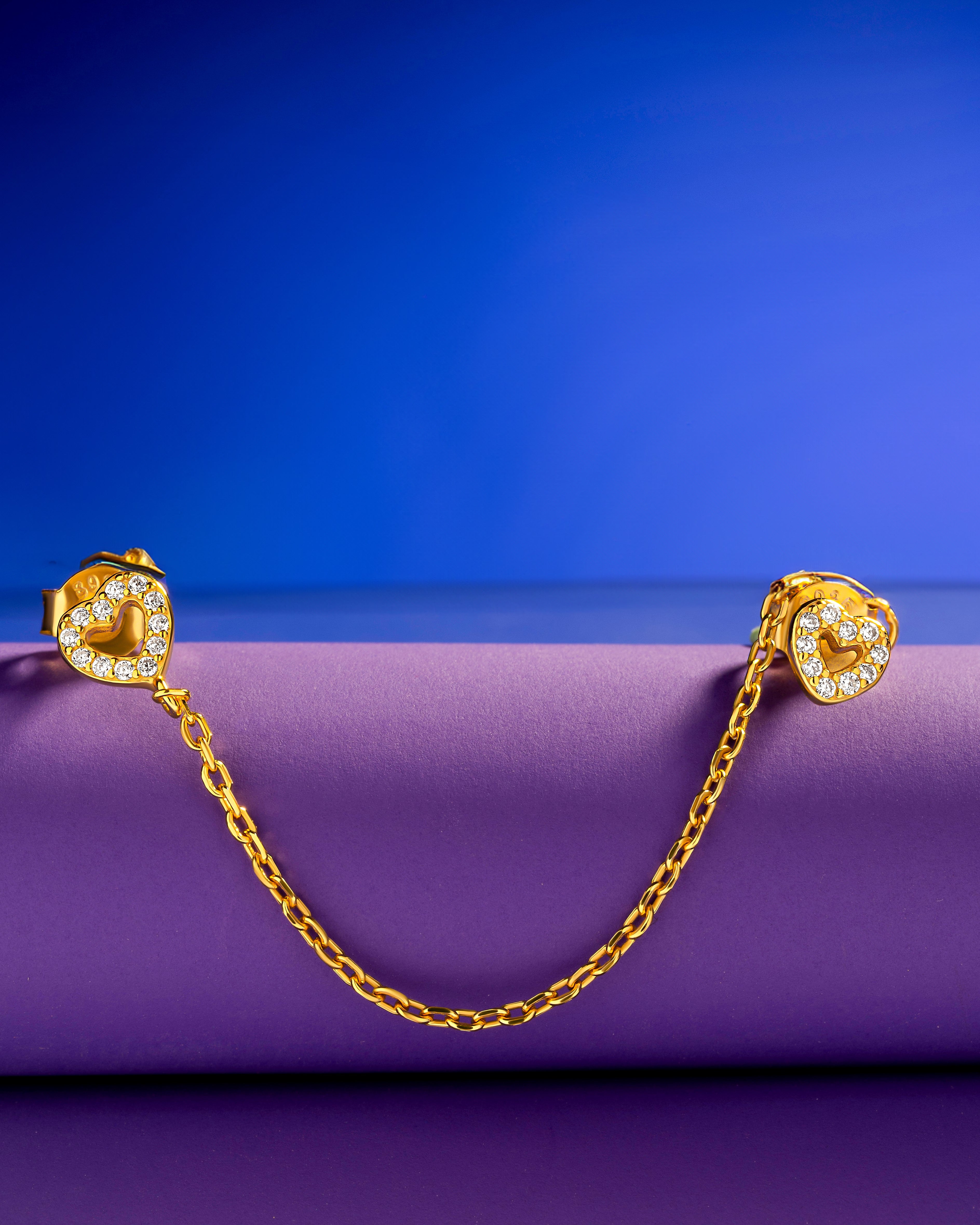 Hollow Heart Connector 3 In 1 Chain Earrings