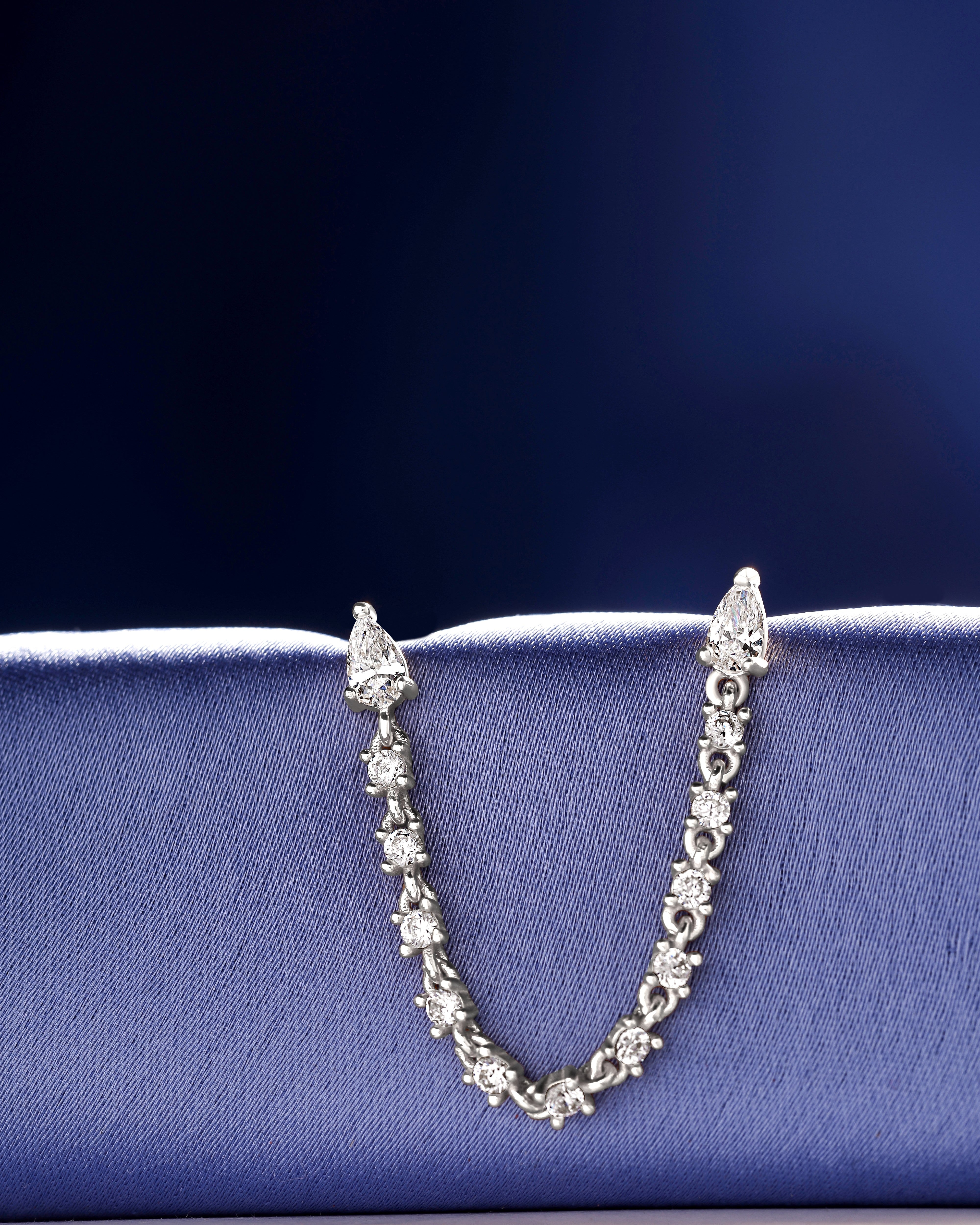 Luxury Multi Stone Connector Chain Earrings