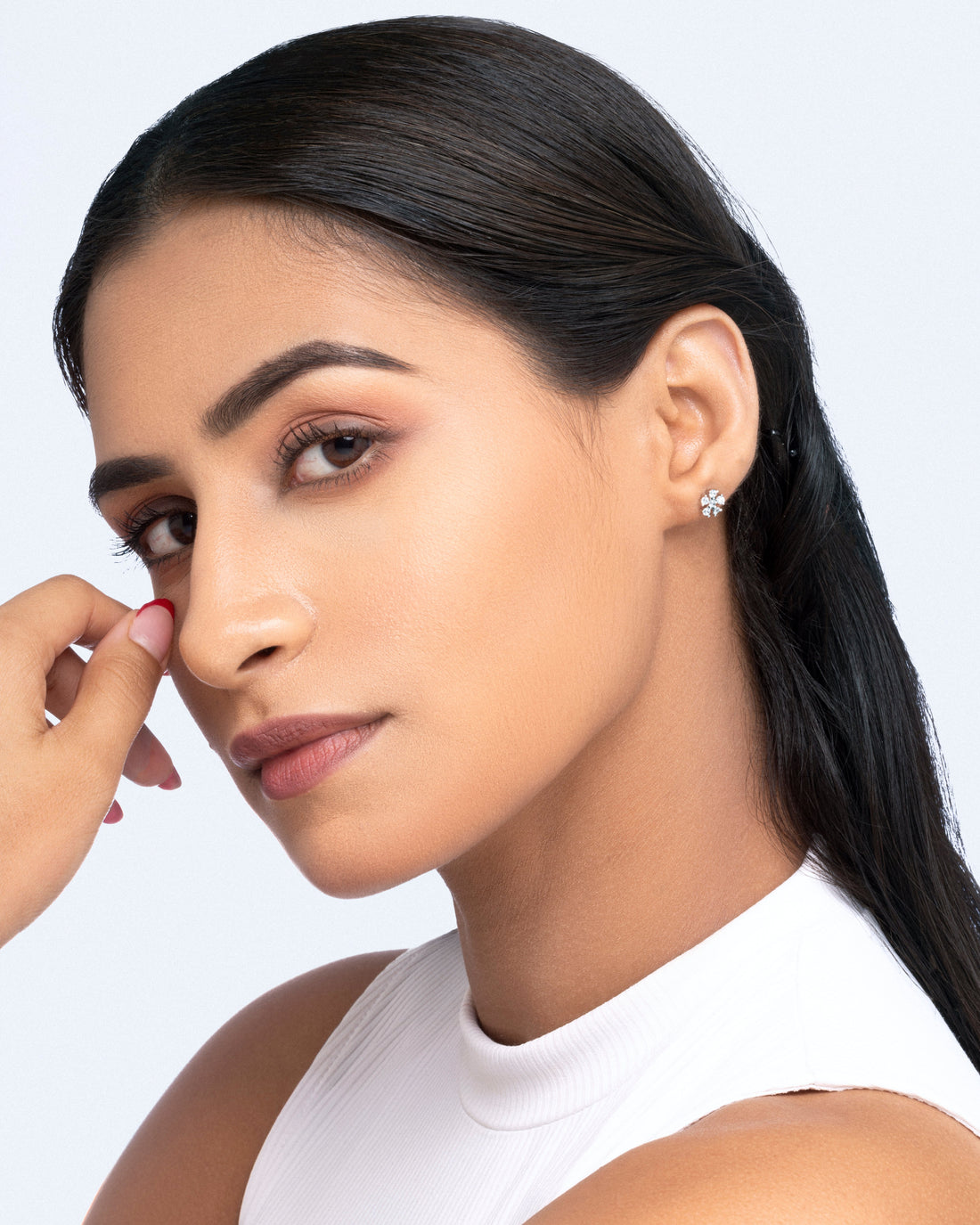 Icy Blush - Everyday Floral Stud Earrings