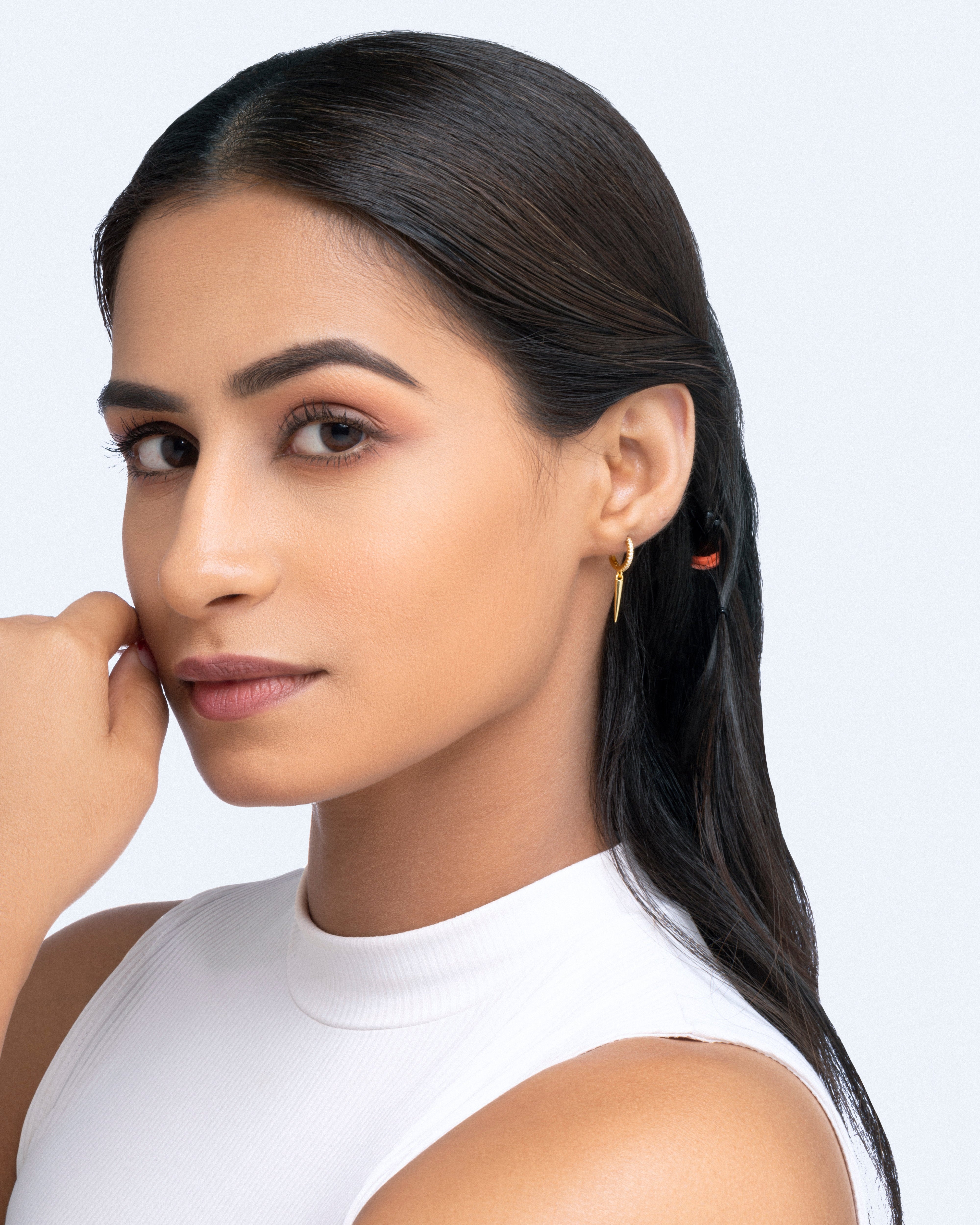 Bar Charm Hoop Earrings