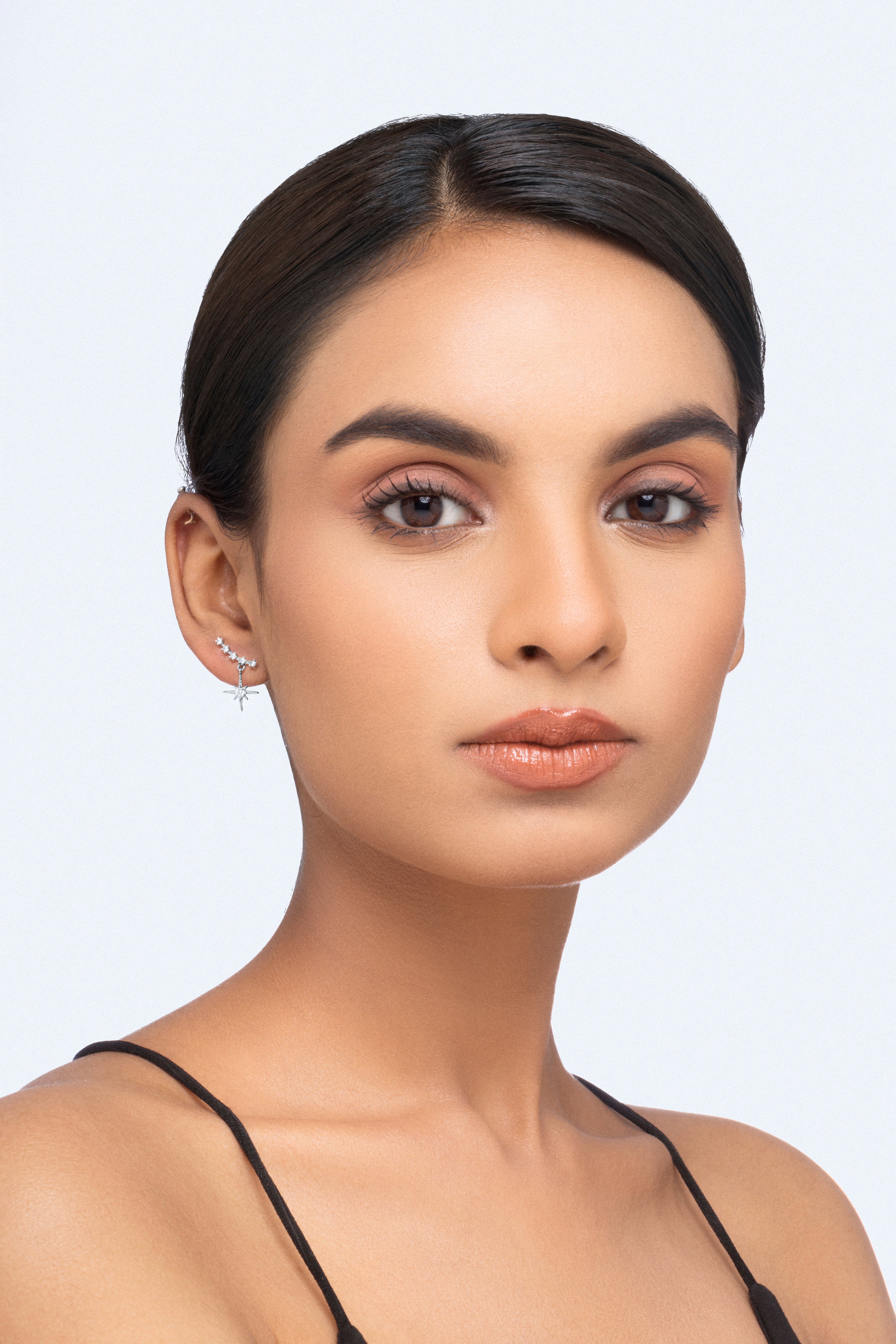 Multi Aligned Zircon Climber Studs Earrings