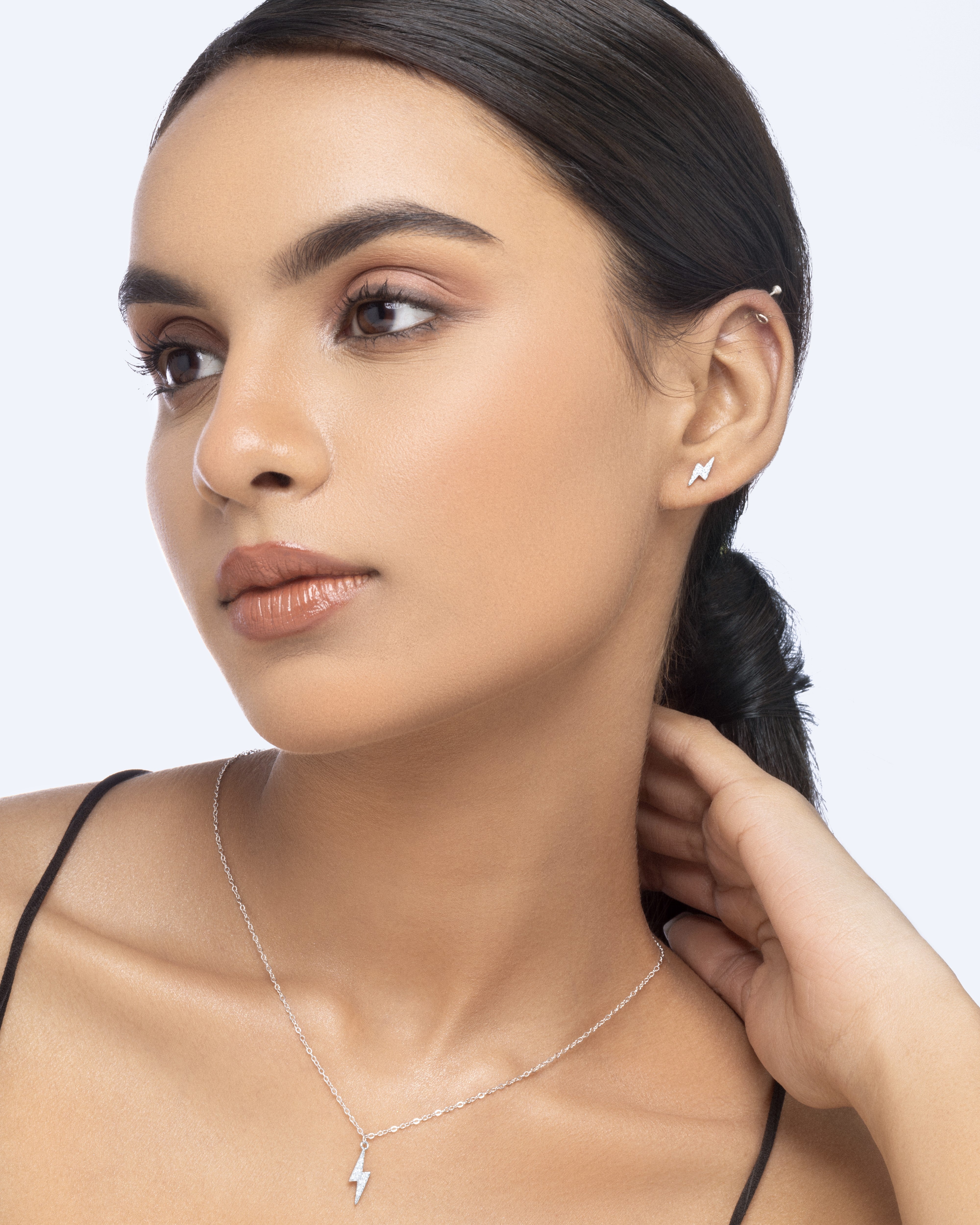 Minimal Dainty Thunder Charm Necklace