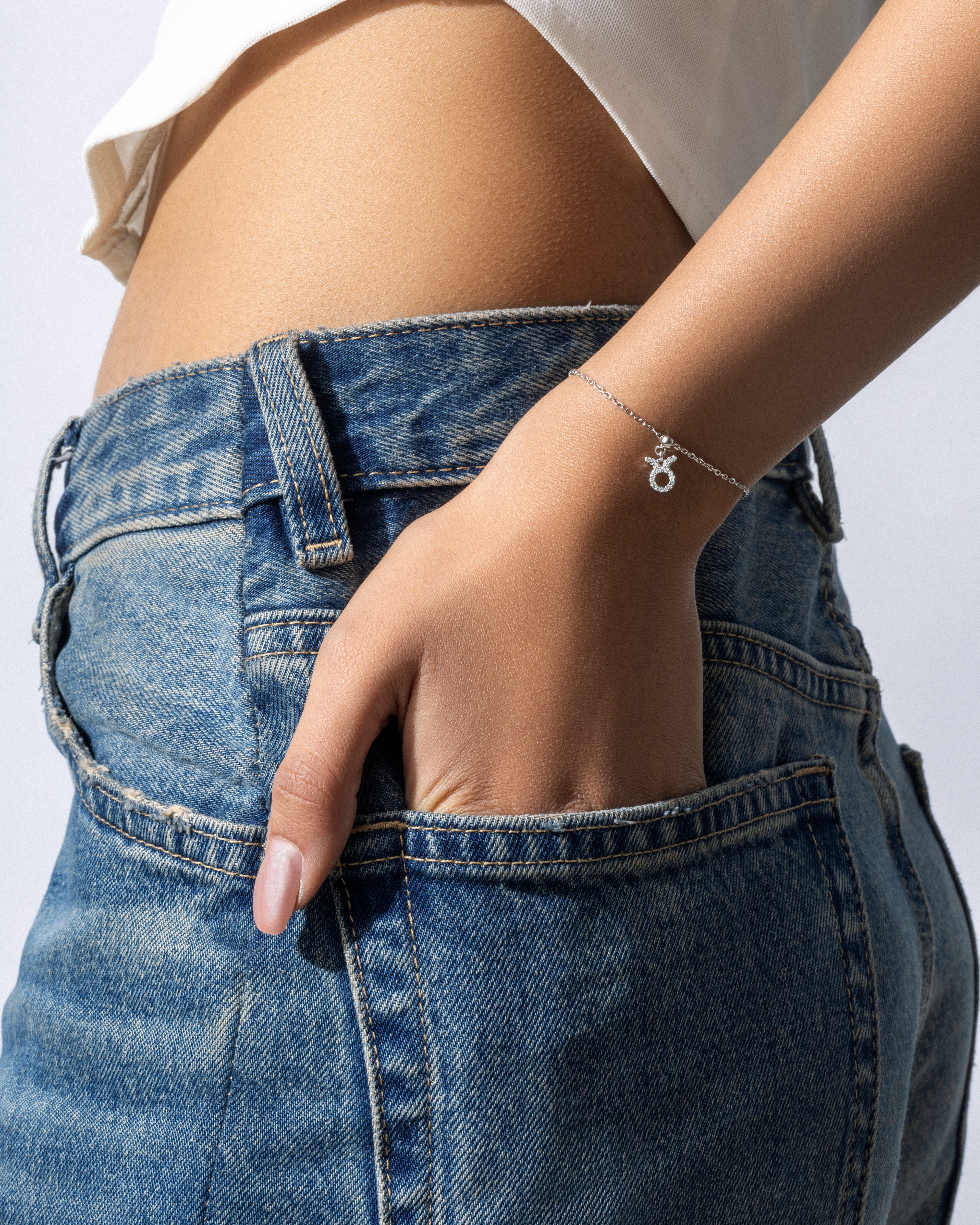 Taurus Stone Pave' Zodiac Bracelet