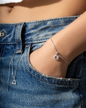 Cancer Stone Pave' Zodiac Bracelet