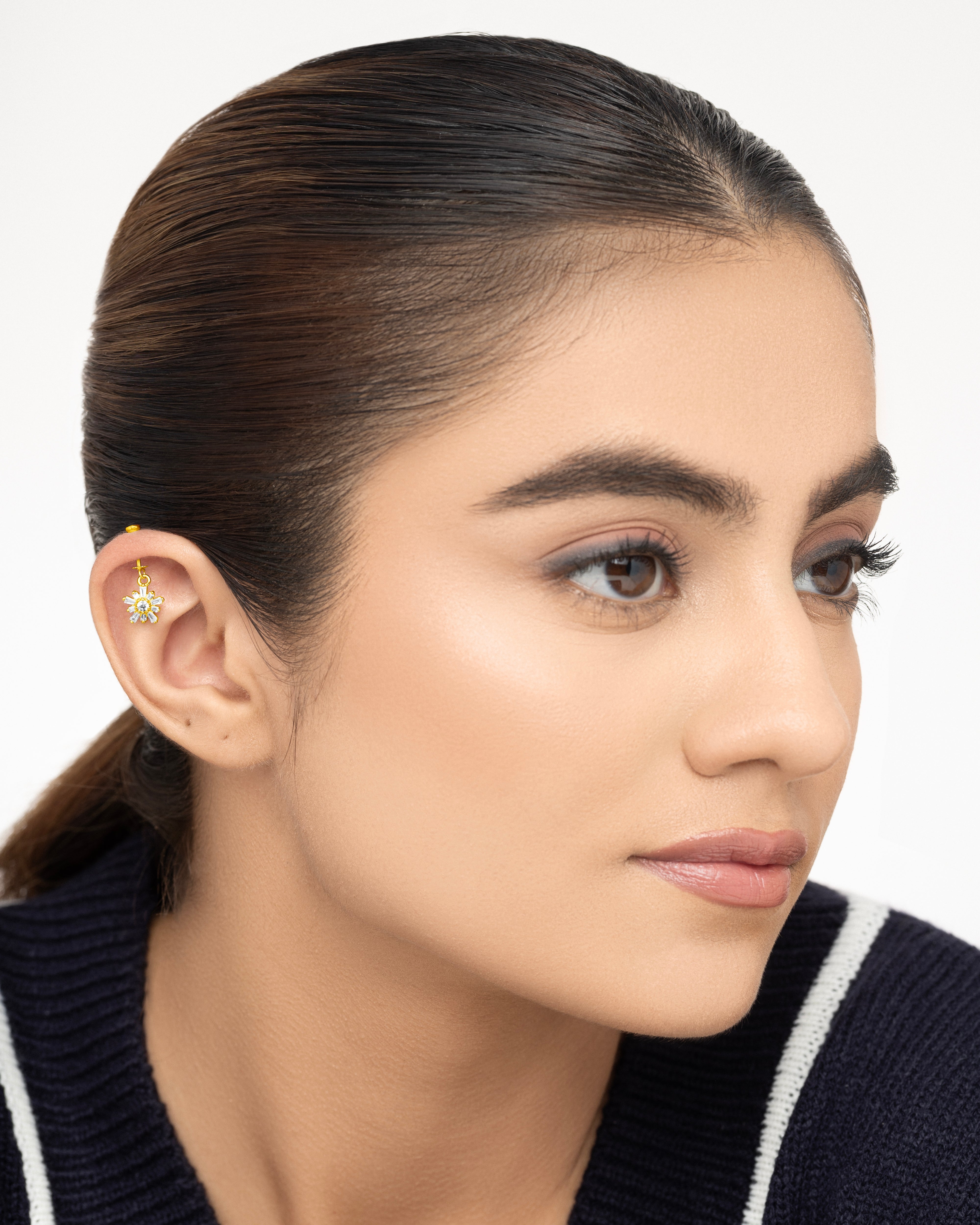 Flaky Crystal Helix Hanging Earrings