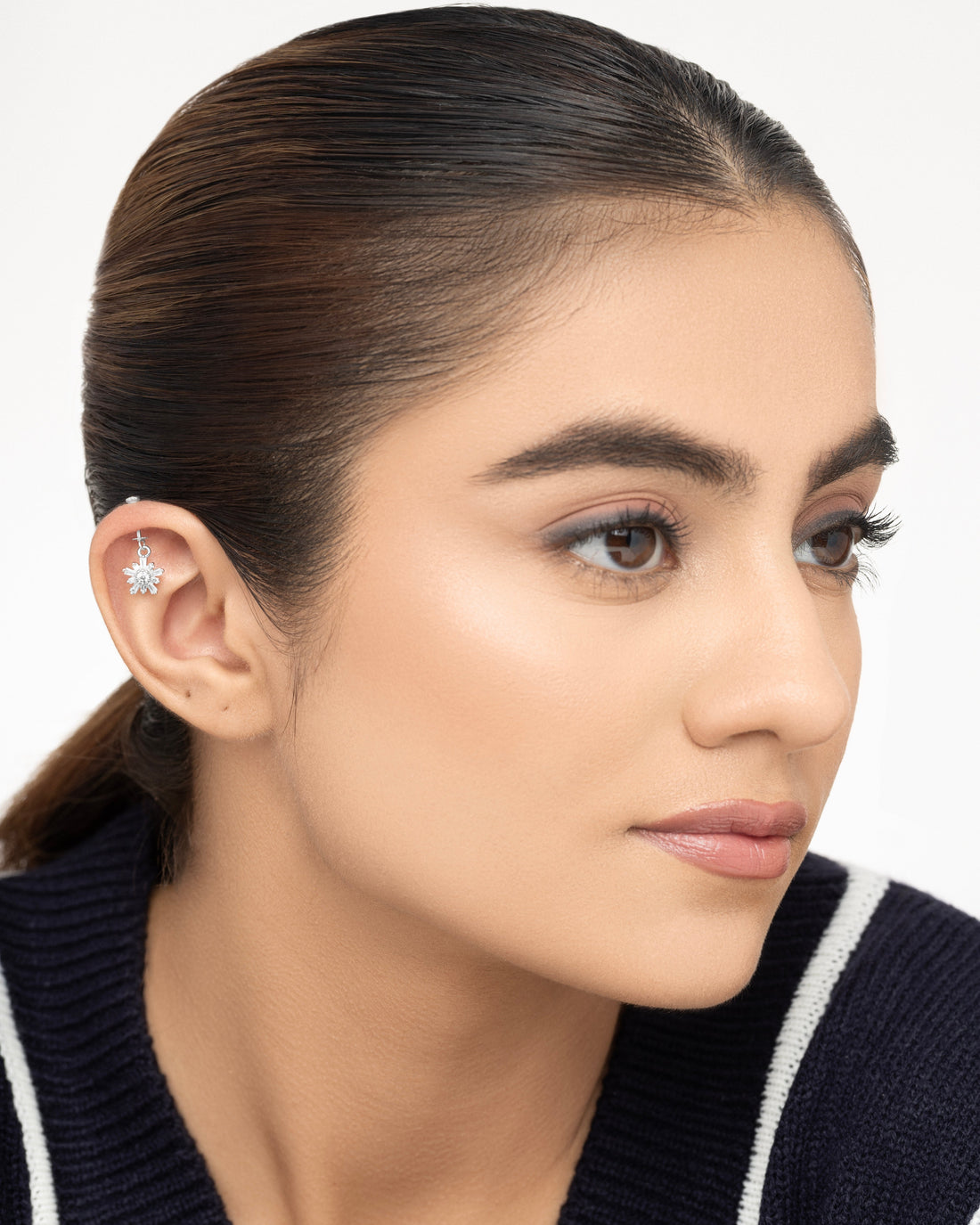 Flaky Crystal Helix Hanging Earrings