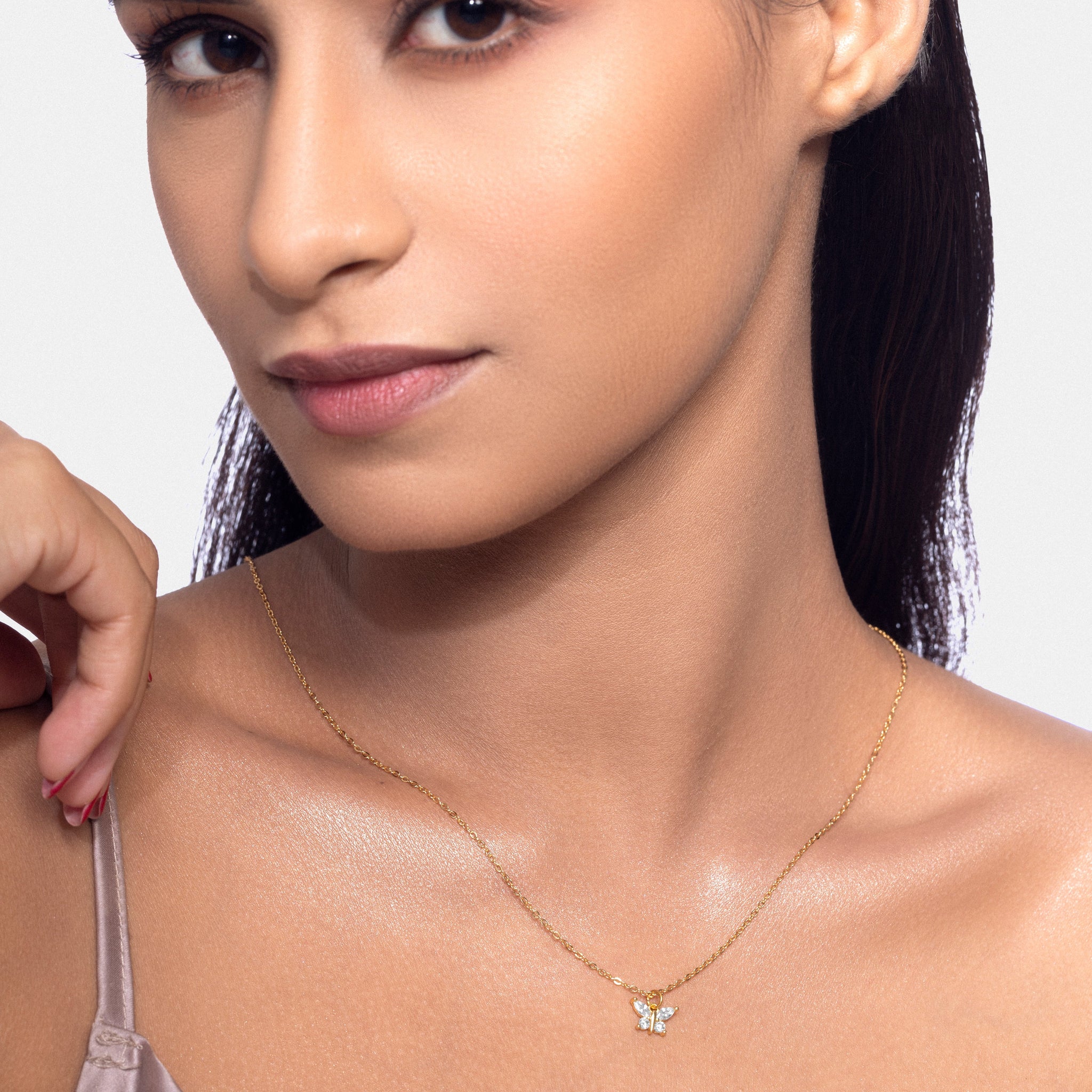 Radiant Butterfly Charm Necklace - 18K Gold Plated