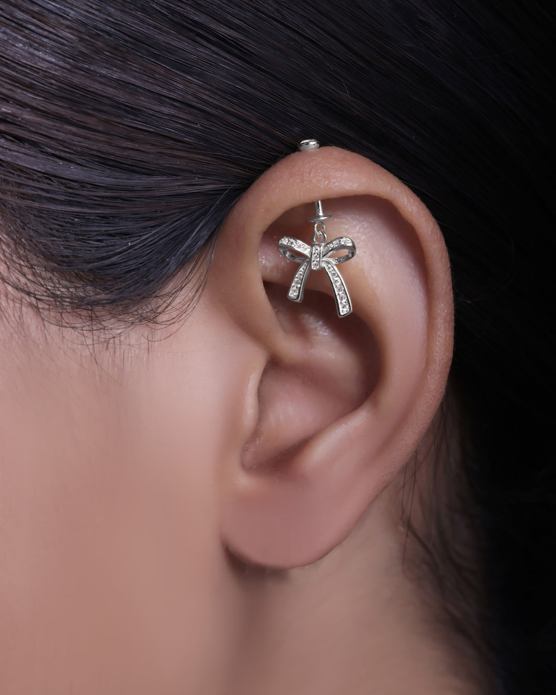 Sparkle Bow Helix Piercings Hanging Earrings