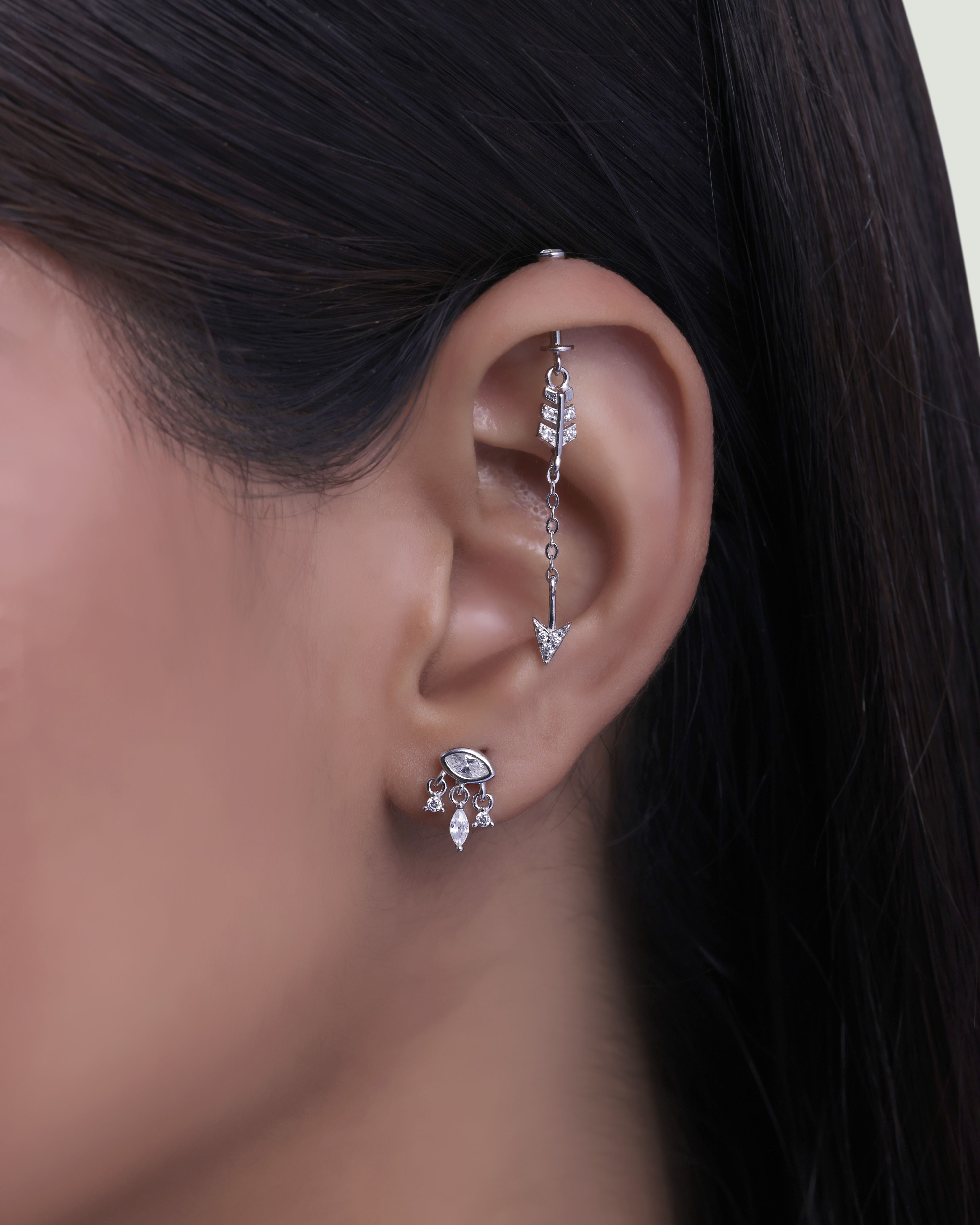 Arrow Helix Piercings Hanging Earrings