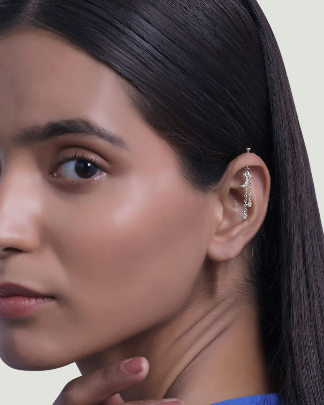Moonlight Chain Helix Piercings Hanging Earrings